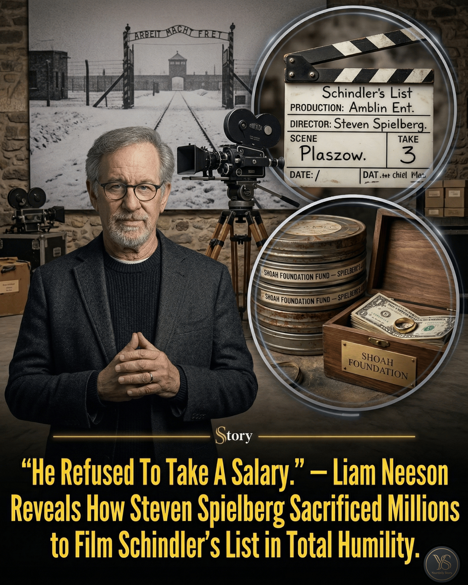 “He Refused To Take A Salary.” — Liam Neeson Reveals How Steven Spielberg Sacrificed Millions to Film Schindler’s List in Total Humility.