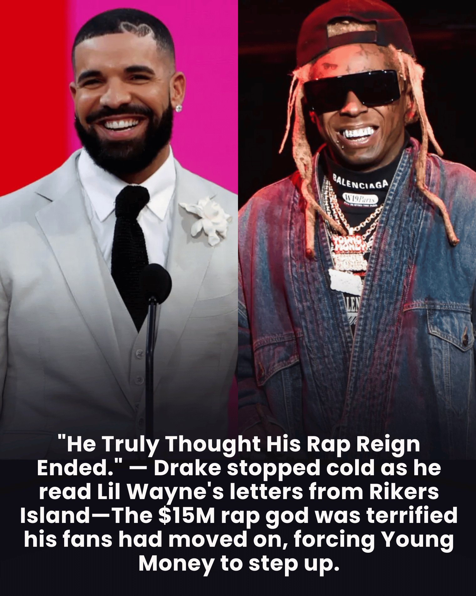 “He Truly Thought His Rap Reign Ended.” — Drake stopped cold as he read Lil Wayne’s letters from Rikers Island—The $15M rap god was terrified his fans had moved on, forcing Young Money to step up.