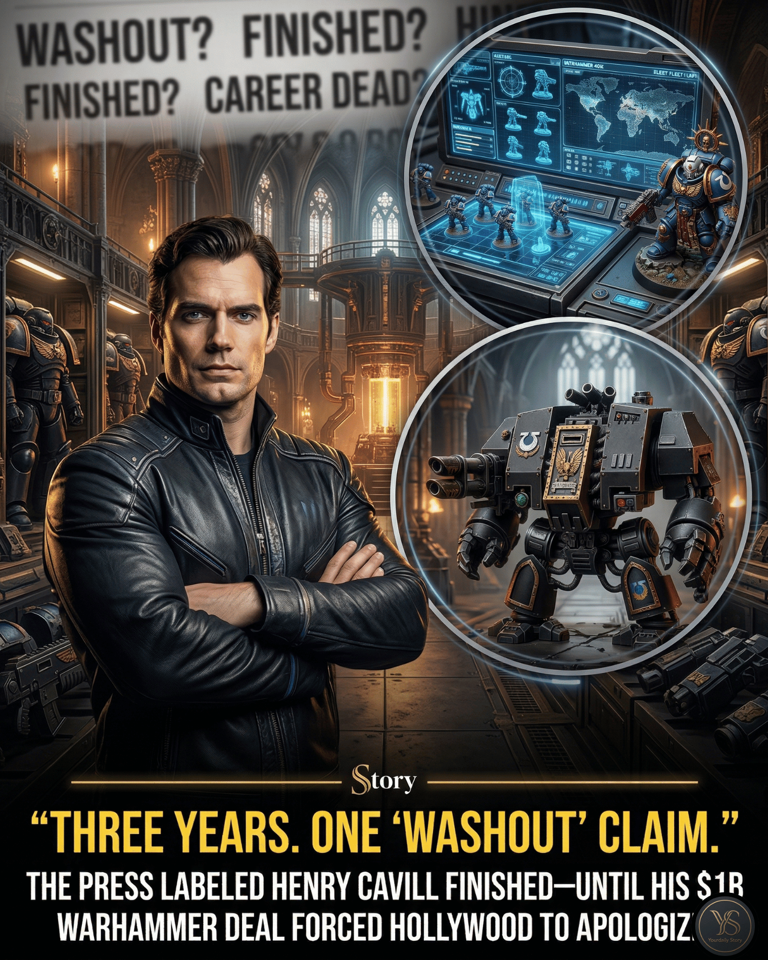 “Three Years. One ‘Washout’ Claim.” The Press Labeled Henry Cavill Finished—Until His $1B Warhammer Deal Forced Hollywood to Apologize.