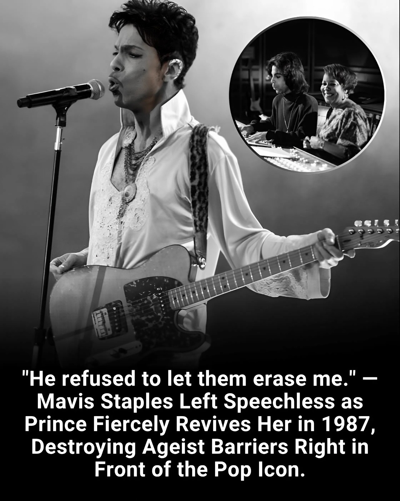 “He refused to let them erase me.” — Mavis Staples Left Speechless as Prince Fiercely Revives Her in 1987, Destroying Ageist Barriers Right in Front of the Pop Icon.