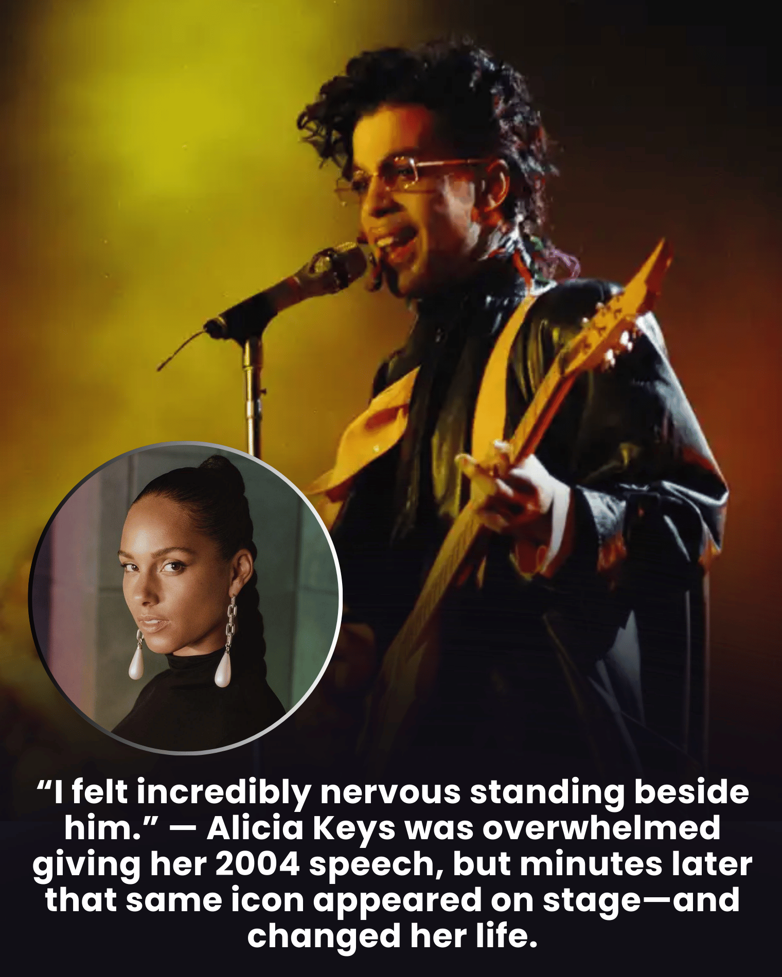 “I felt incredibly nervous standing beside him.” — Alicia Keys was overwhelmed giving her 2004 speech, but minutes later that same icon appeared on stage—and changed her life.