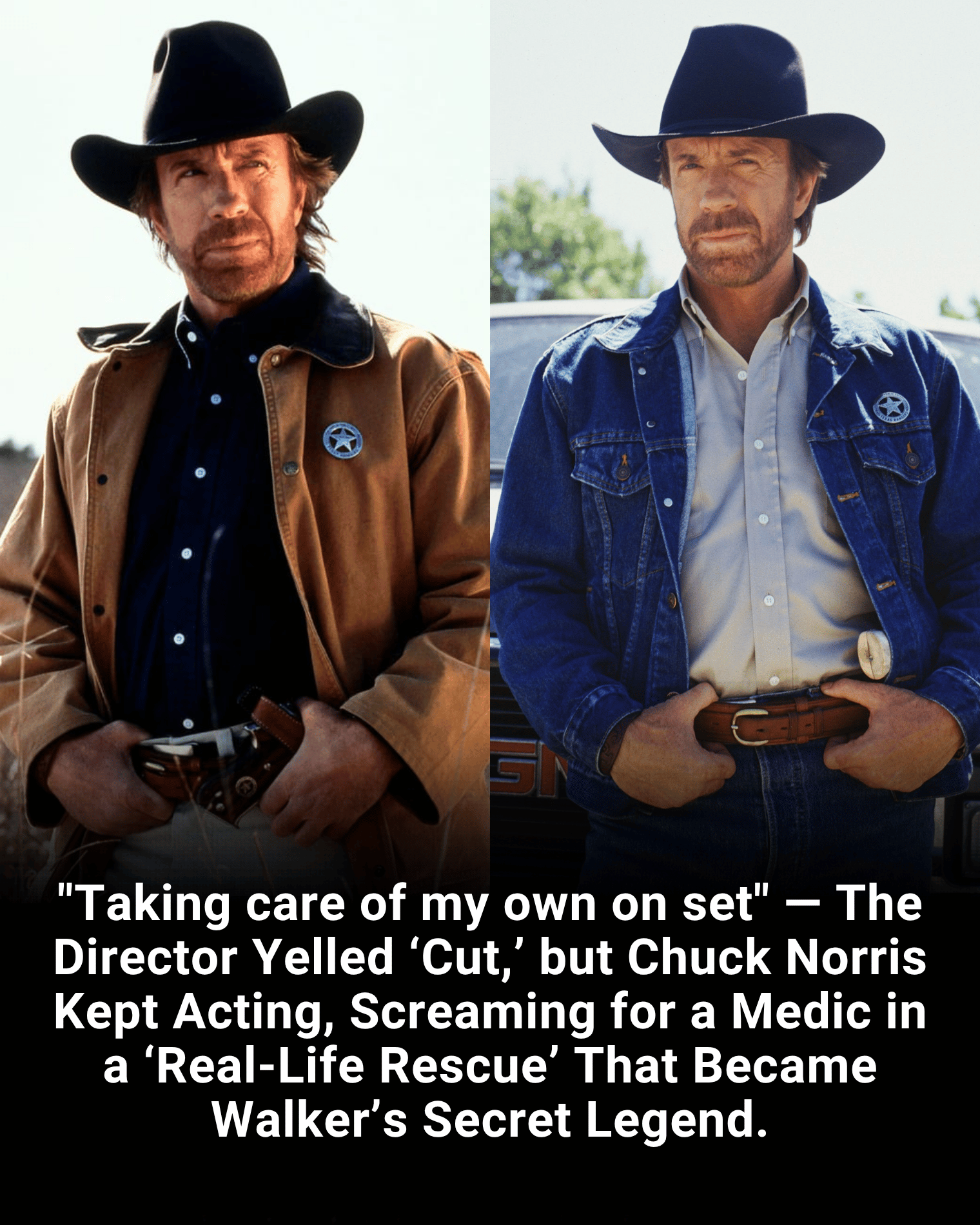 “Taking care of my own on set” — The Director Yelled ‘Cut,’ but Chuck Norris Kept Acting, Screaming for a Medic in a ‘Real-Life Rescue’ That Became Walker’s Secret Legend.