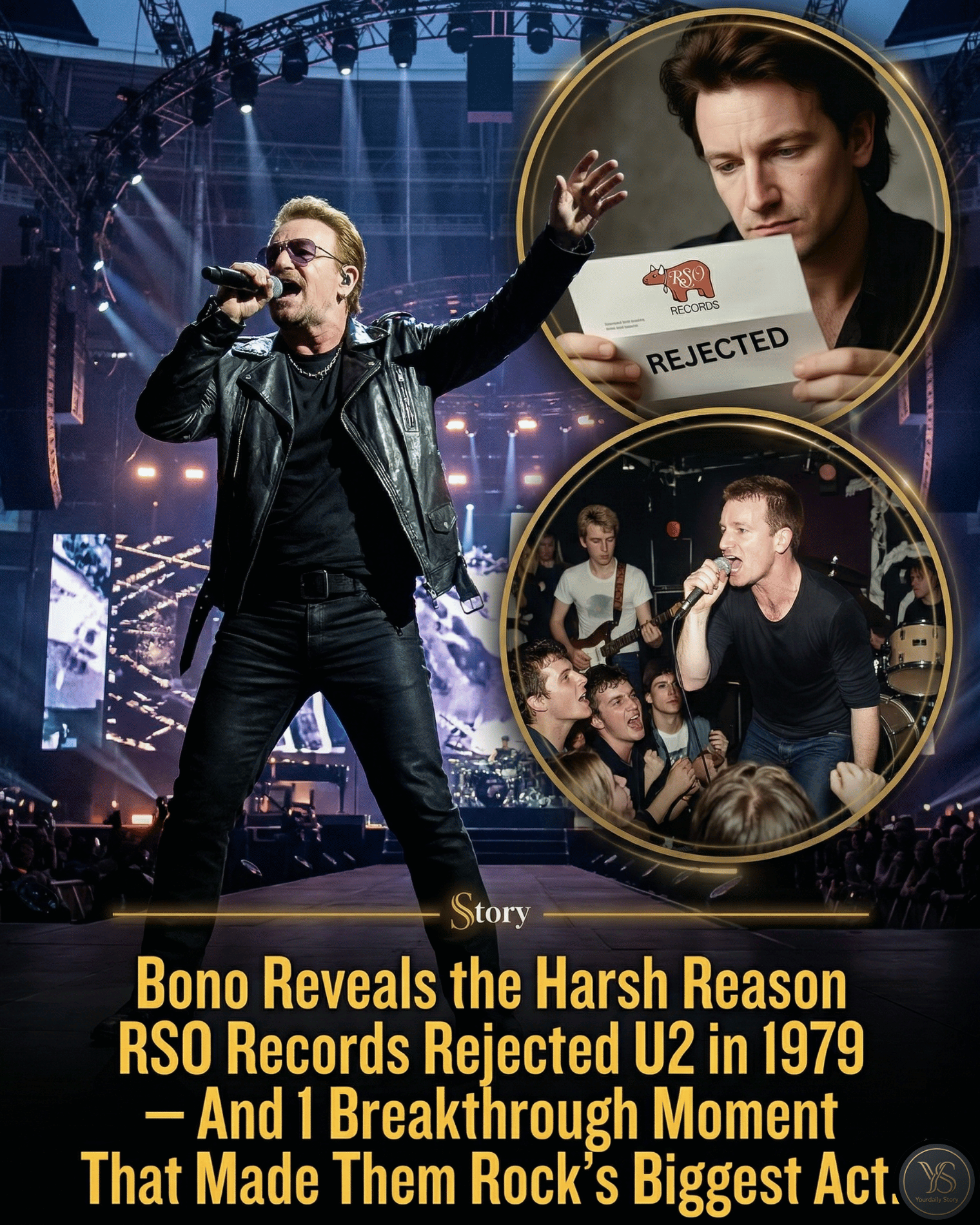 Bono Reveals the Harsh Reason RSO Records Rejected U2 in 1979 — And 1 Breakthrough Moment That Made Them Rock’s Biggest Act.