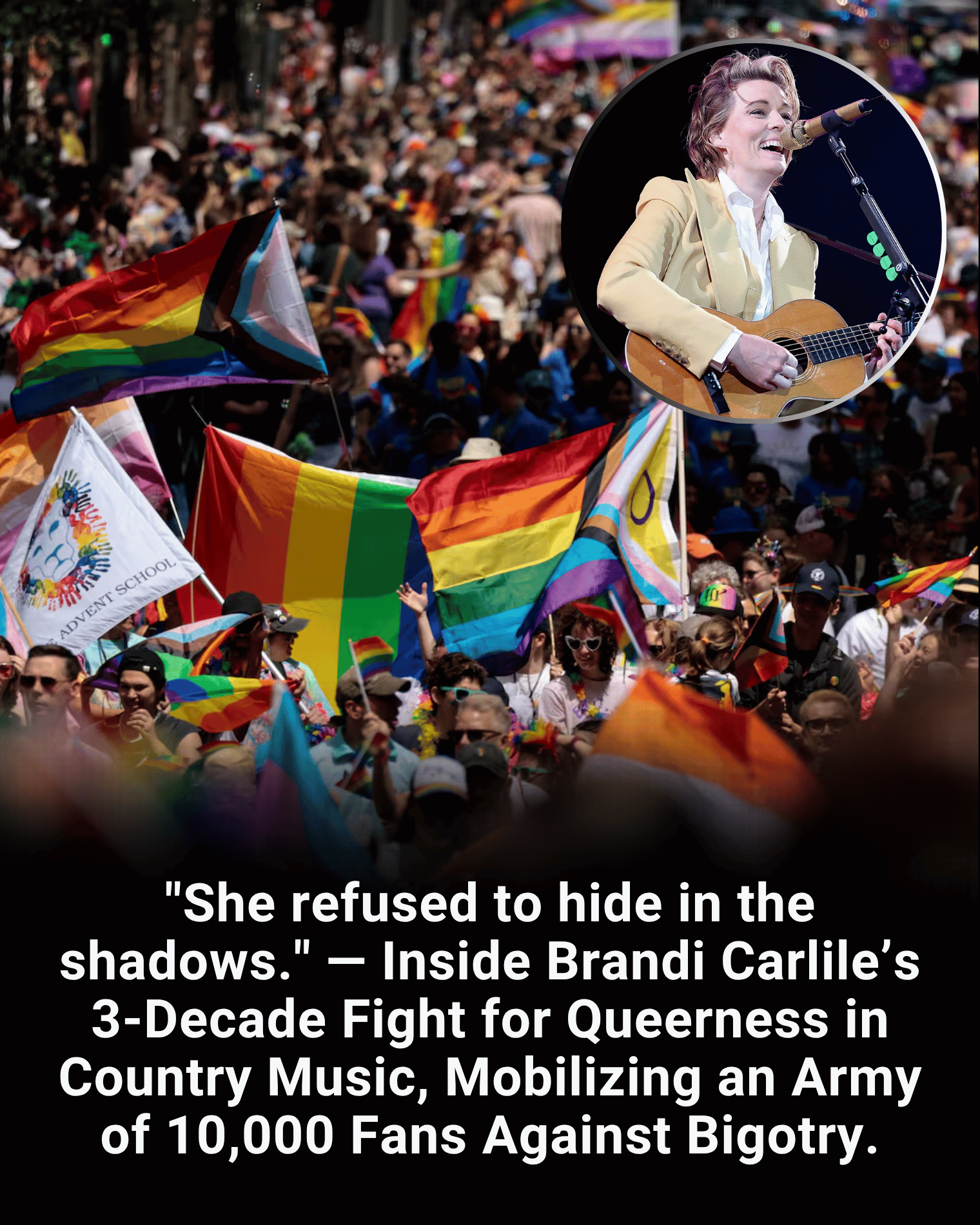 “She refused to hide in the shadows.” — Inside Brandi Carlile’s 3-Decade Fight for Queerness in Country Music, Mobilizing an Army of 10,000 Fans Against Bigotry.