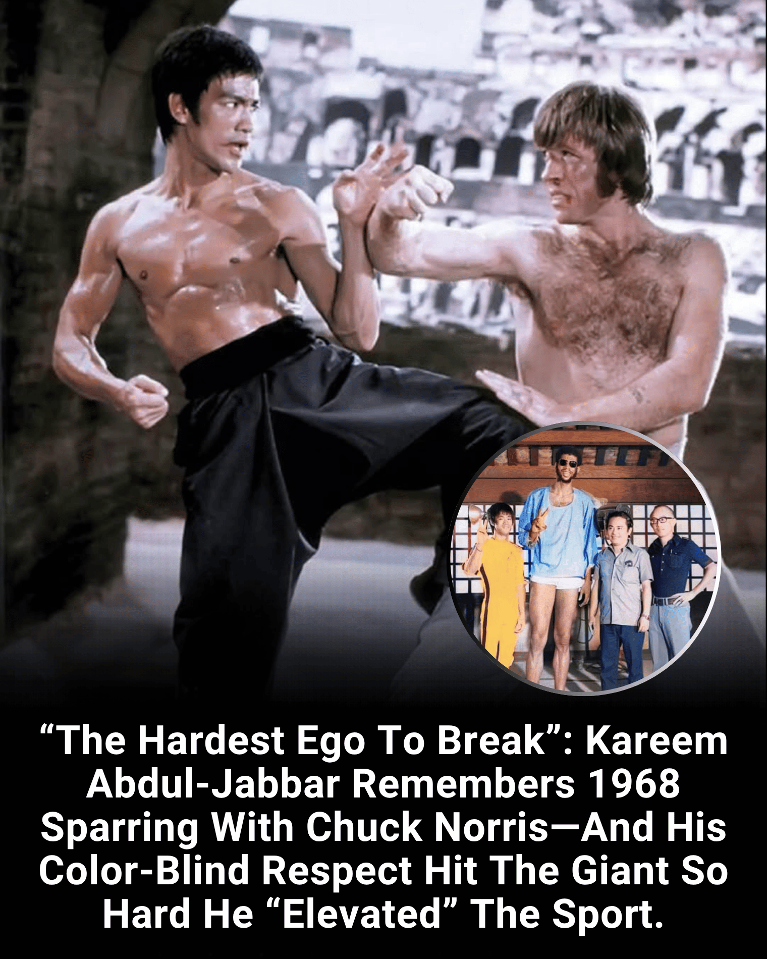 “The Hardest Ego To Break”: Kareem Abdul-Jabbar Remembers 1968 Sparring With Chuck Norris—And His Color-Blind Respect Hit The Giant So Hard He “Elevated” The Sport.