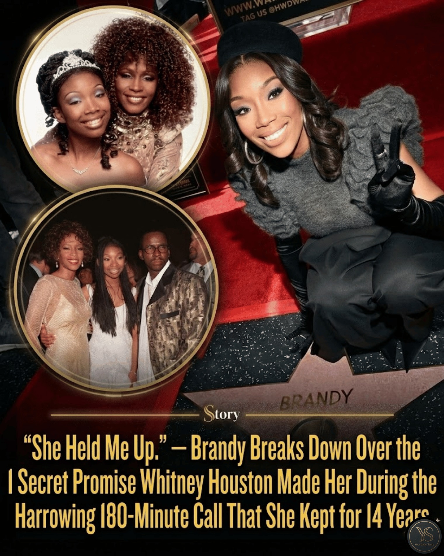 “She Held Me Up.” — Brandy Breaks Down Over the 1 Secret Promise Whitney Houston Made Her During the Harrowing 180-Minute Call That She Kept for 14 Years.