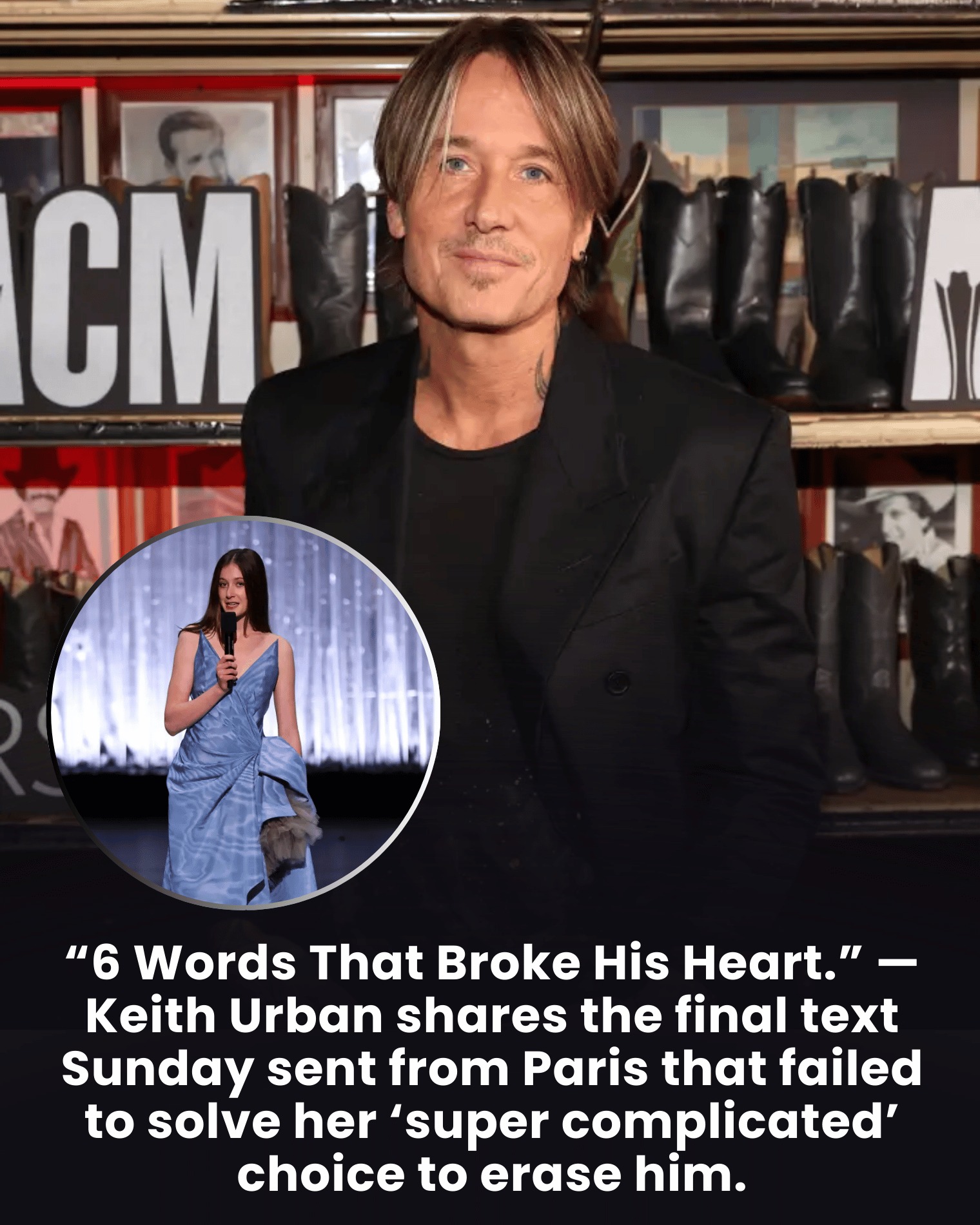 “6 Words That Broke His Heart.” — Keith Urban shares the final text Sunday sent from Paris that failed to solve her ‘super complicated’ choice to erase him.