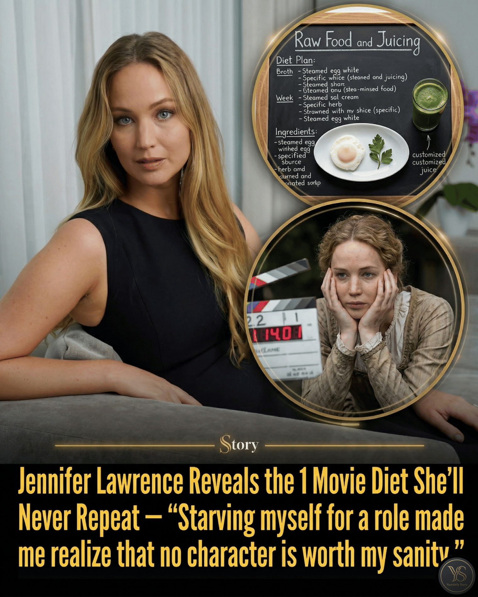 Jennifer Lawrence Reveals the 1 Movie Diet She’ll Never Repeat — “Starving myself for a role made me realize that no character is worth my sanity.”