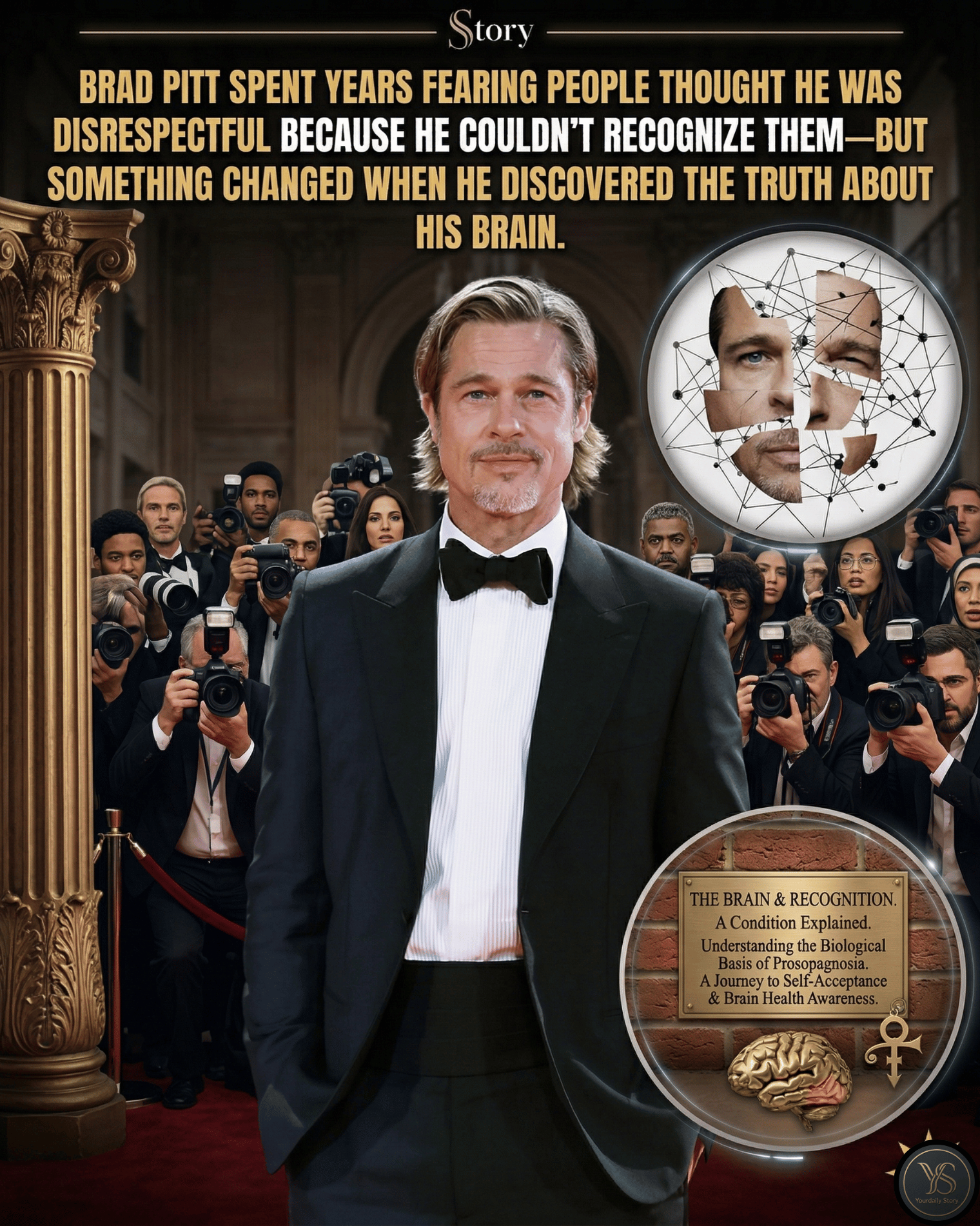 Brad Pitt Spent Years Fearing People Thought He Was Disrespectful Because He Couldn’t Recognize Them—But Something Changed When He Discovered The Truth About His Brain.
