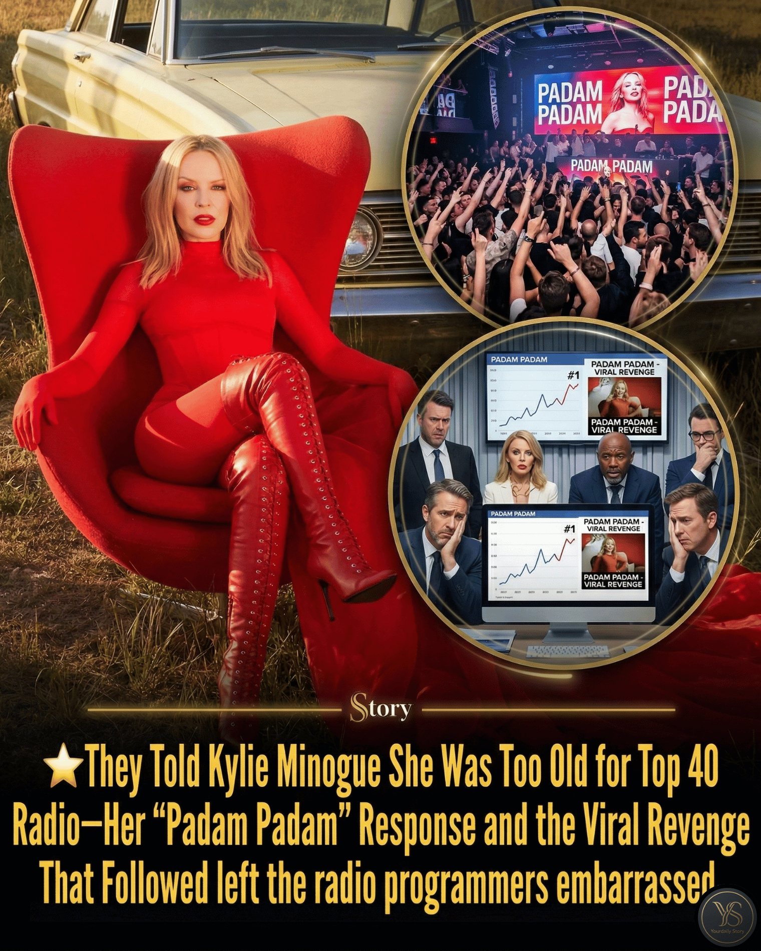 They Told Kylie Minogue She Was Too Old for Top 40 Radio—Her “Padam Padam” Response and the Viral Revenge That Followed left the radio programmers embarrassed.