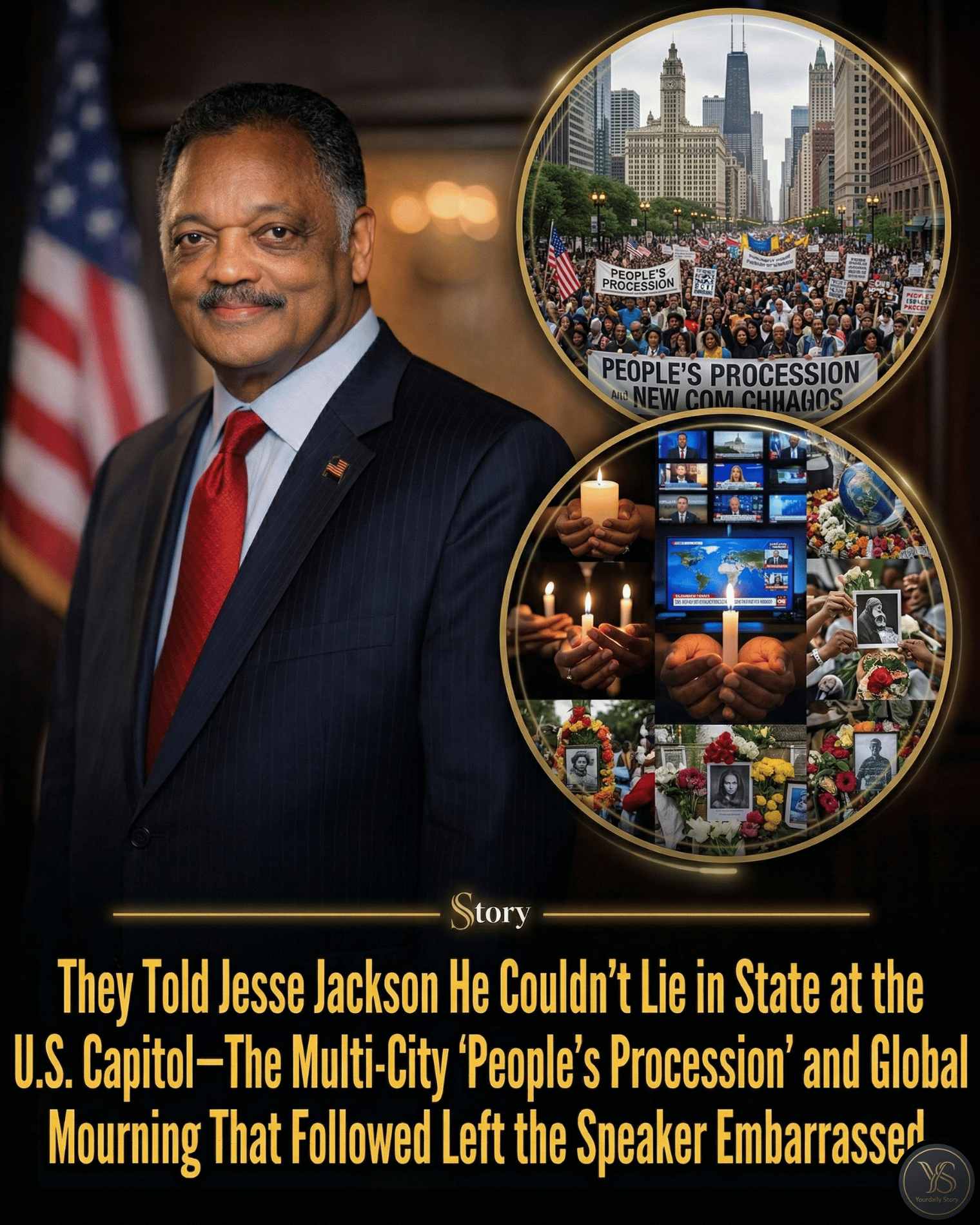 They Told Jesse Jackson He Couldn’t Lie in State at the U.S. Capitol—The Multi-City “People’s Procession” and Global Mourning That Followed Left the Speaker Embarrassed.