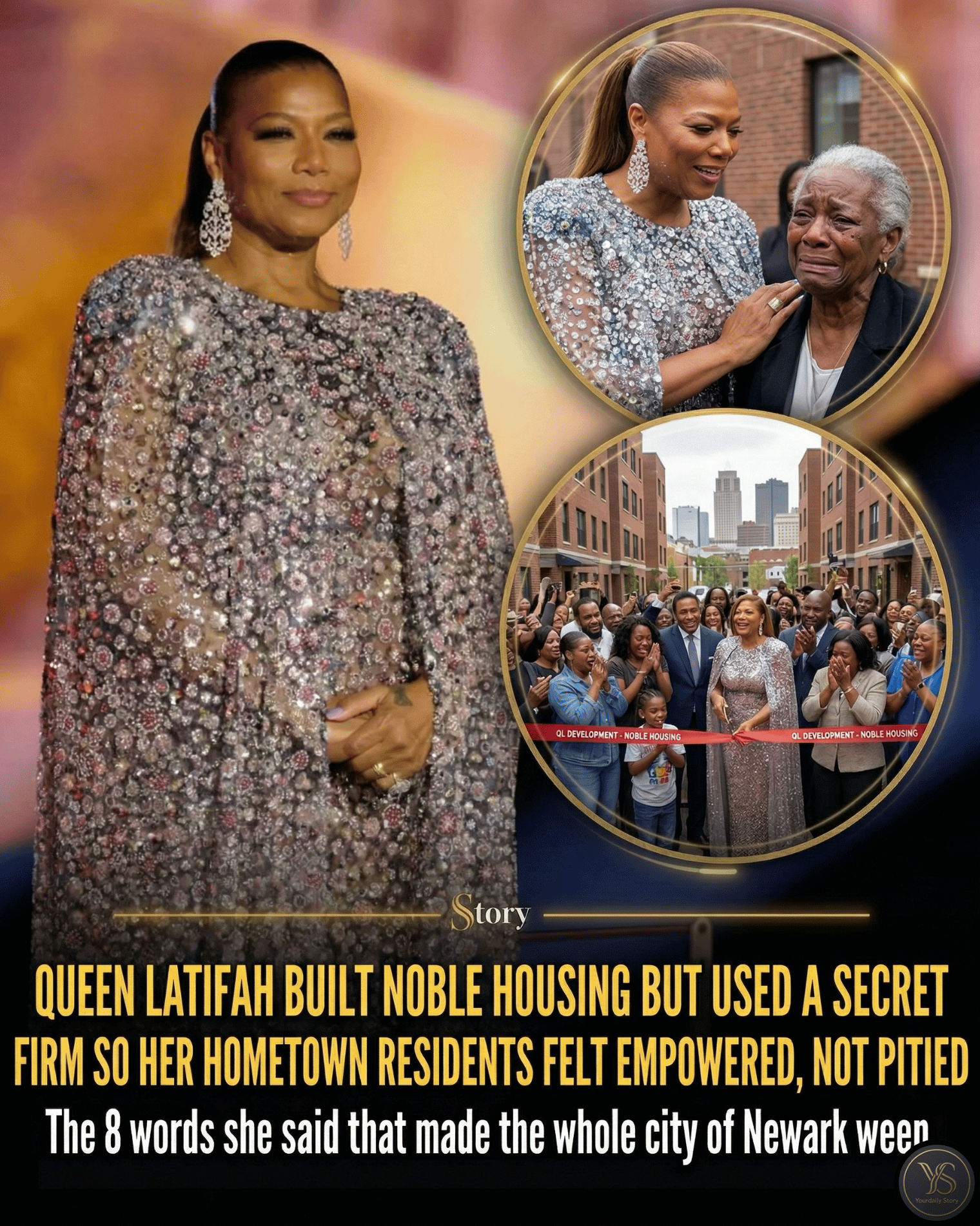 Queen Latifah Built Noble Housing But Used A Secret Firm So Her Hometown Residents Felt Empowered, Not Pitied — The 8 Words She Said That Made The Whole City Of Newark Weep.