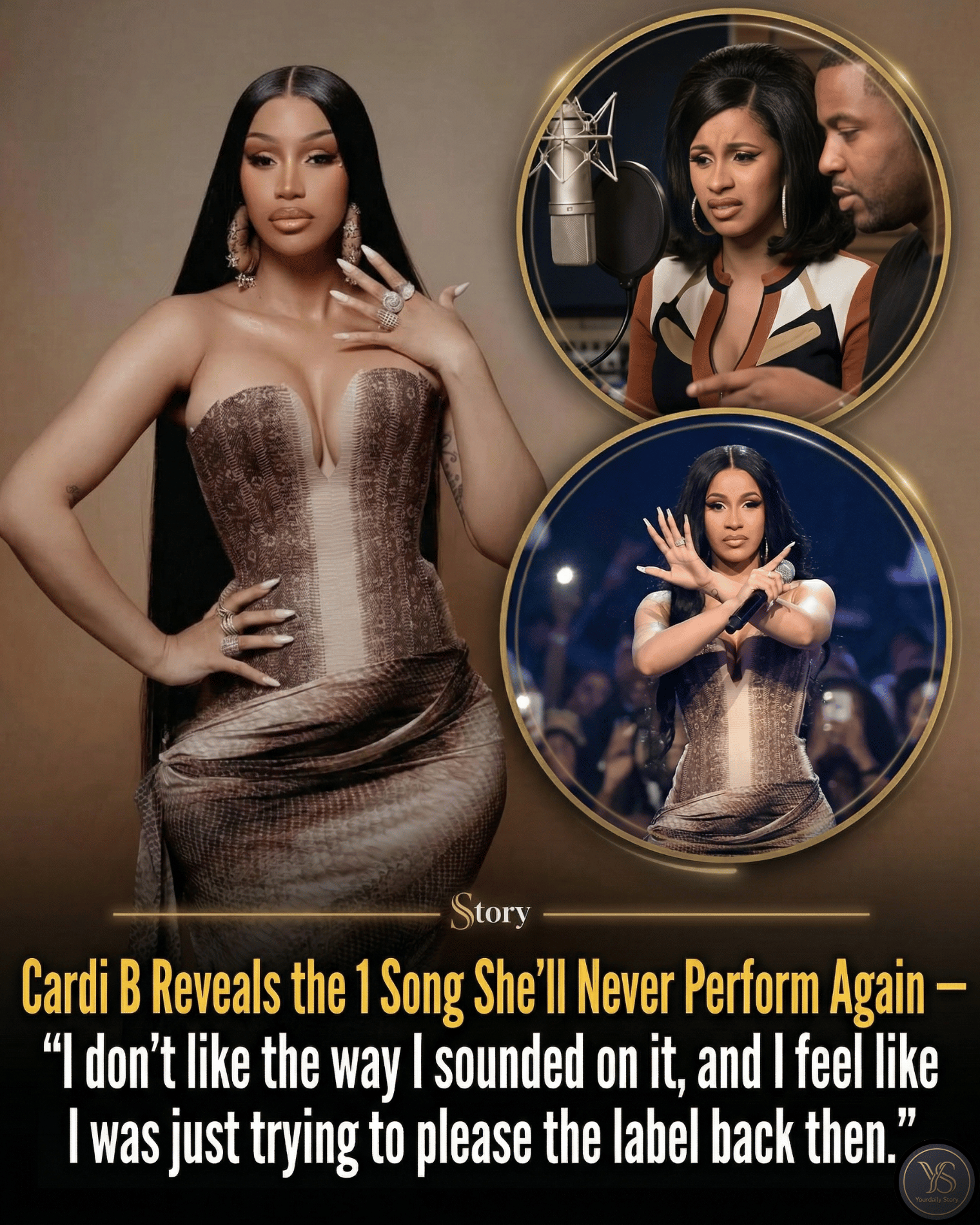 Cardi B Reveals the 1 Song She’ll Never Perform Again — “I don’t like the way I sounded on it, and I feel like I was just trying to please the label back then.”