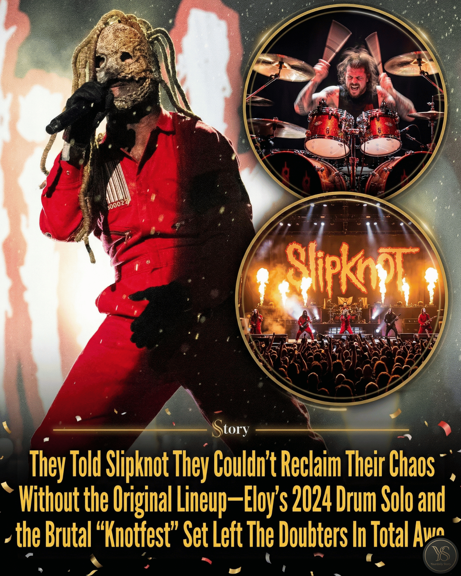 They Told Slipknot They Couldn’t Reclaim Their Chaos Without the Original Lineup—Eloy’s 2024 Drum Solo and the Brutal “Knotfest” Set Left The Doubters In Total Awe.