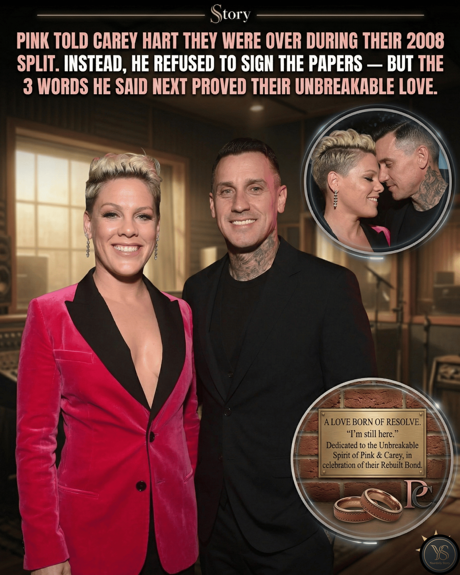 Pink Told Carey Hart They Were Over During Their 2008 Split. Instead, He Refused To Sign The Papers — But The 3 Words He Said Next Proved Their Unbreakable Love