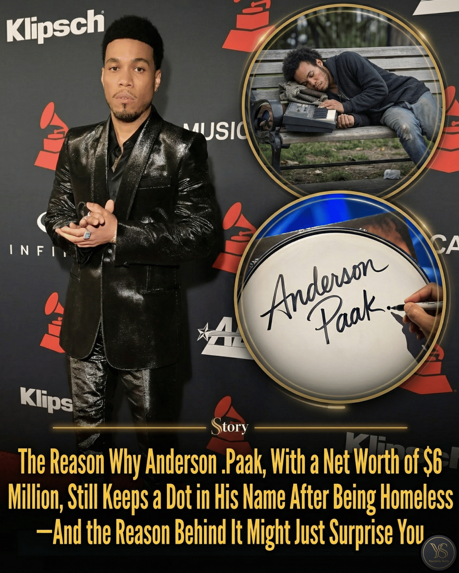 The Reason Why Anderson .Paak, With a Net Worth of $6 Million, Still Keeps a Dot in His Name After Being Homeless—And the Reason Behind It Might Just Surprise You