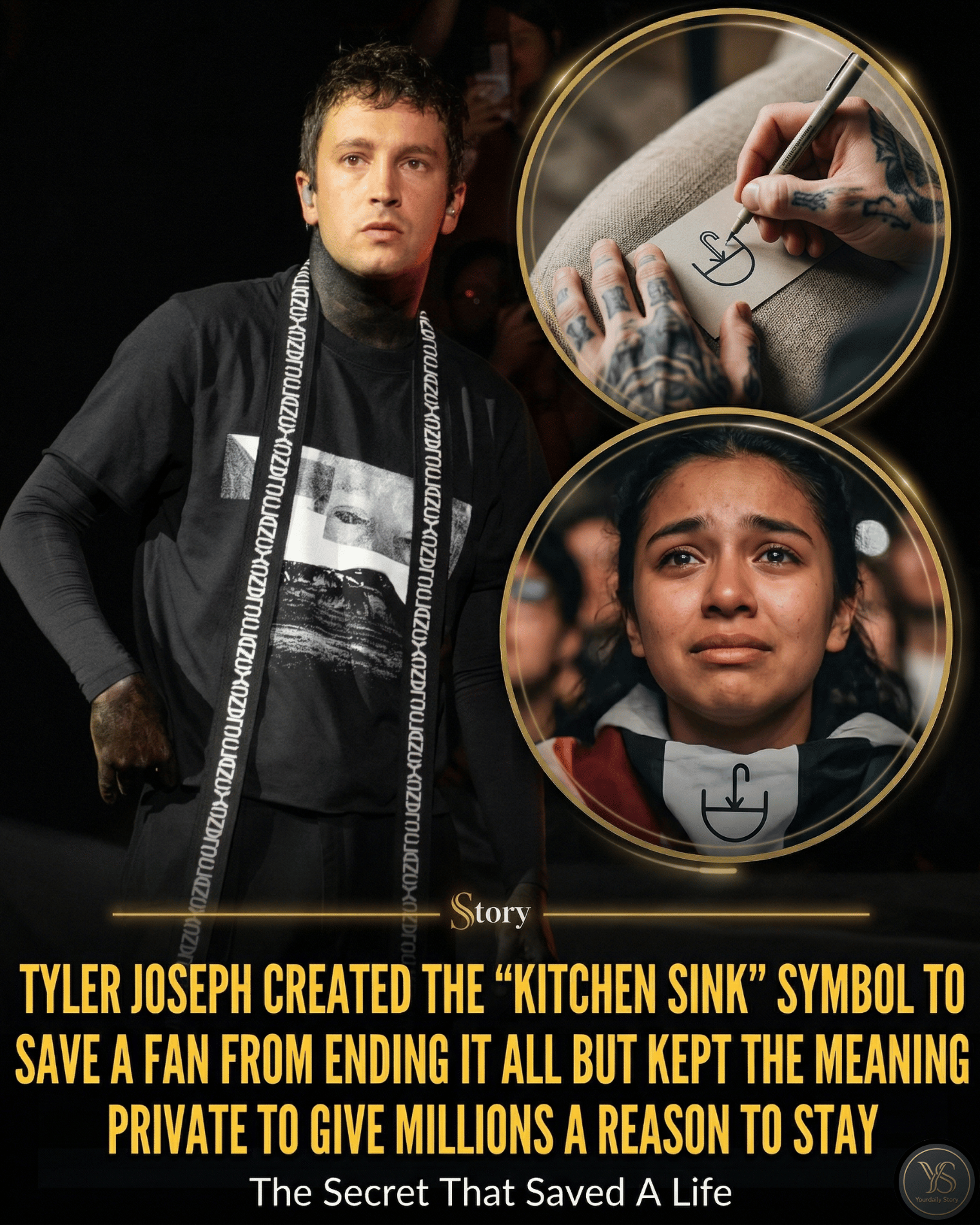 Tyler Joseph Created The “Kitchen Sink” Symbol To Save A Fan From Ending It All But Kept The Meaning Private To Give Millions A Reason To Stay — The Secret That Saved A Life
