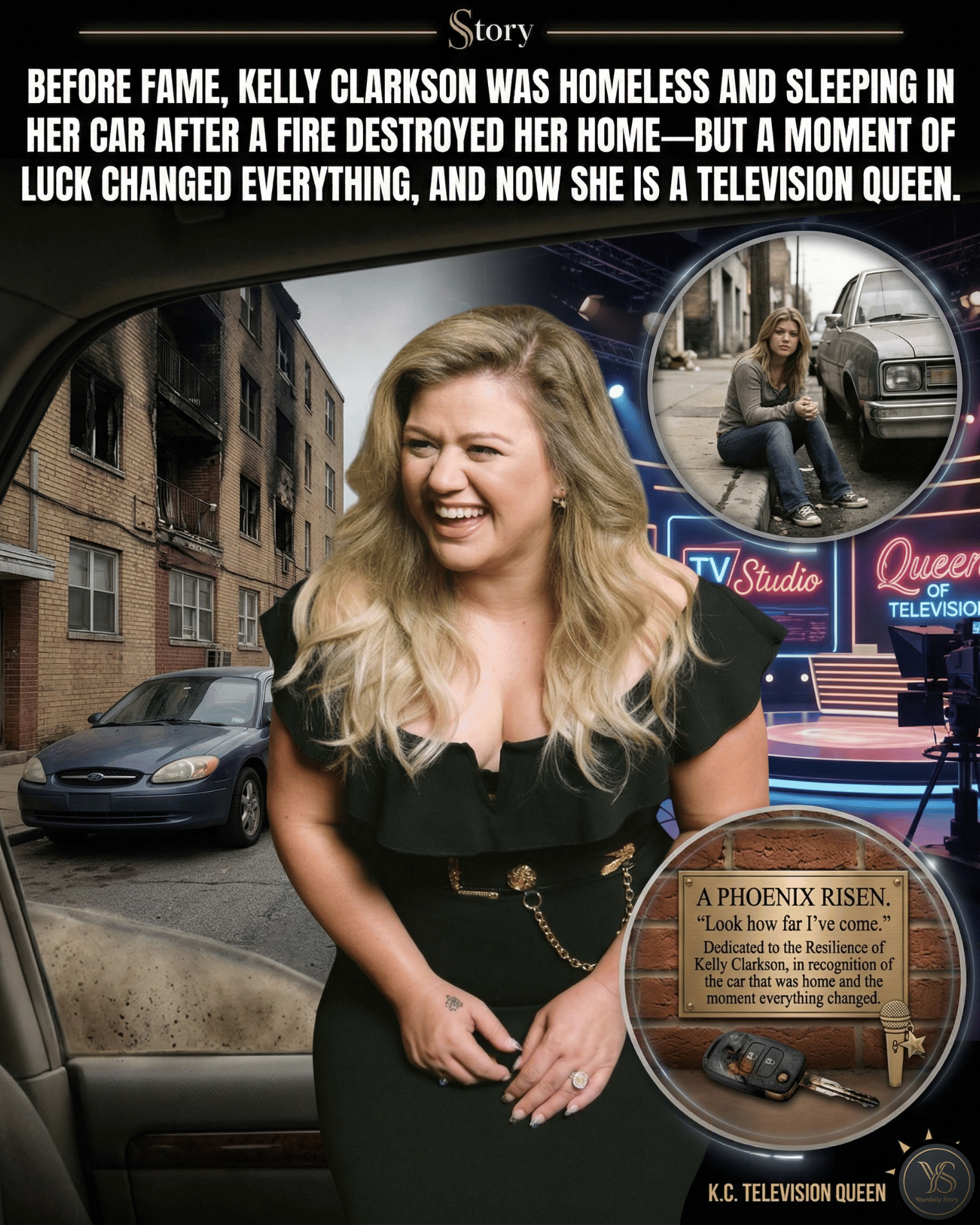 Before Fame, Kelly Clarkson Was Homeless And Sleeping In Her Car After A Fire Destroyed Her Home—But A Moment Of Luck Changed Everything, And Now She Is A Television Queen.