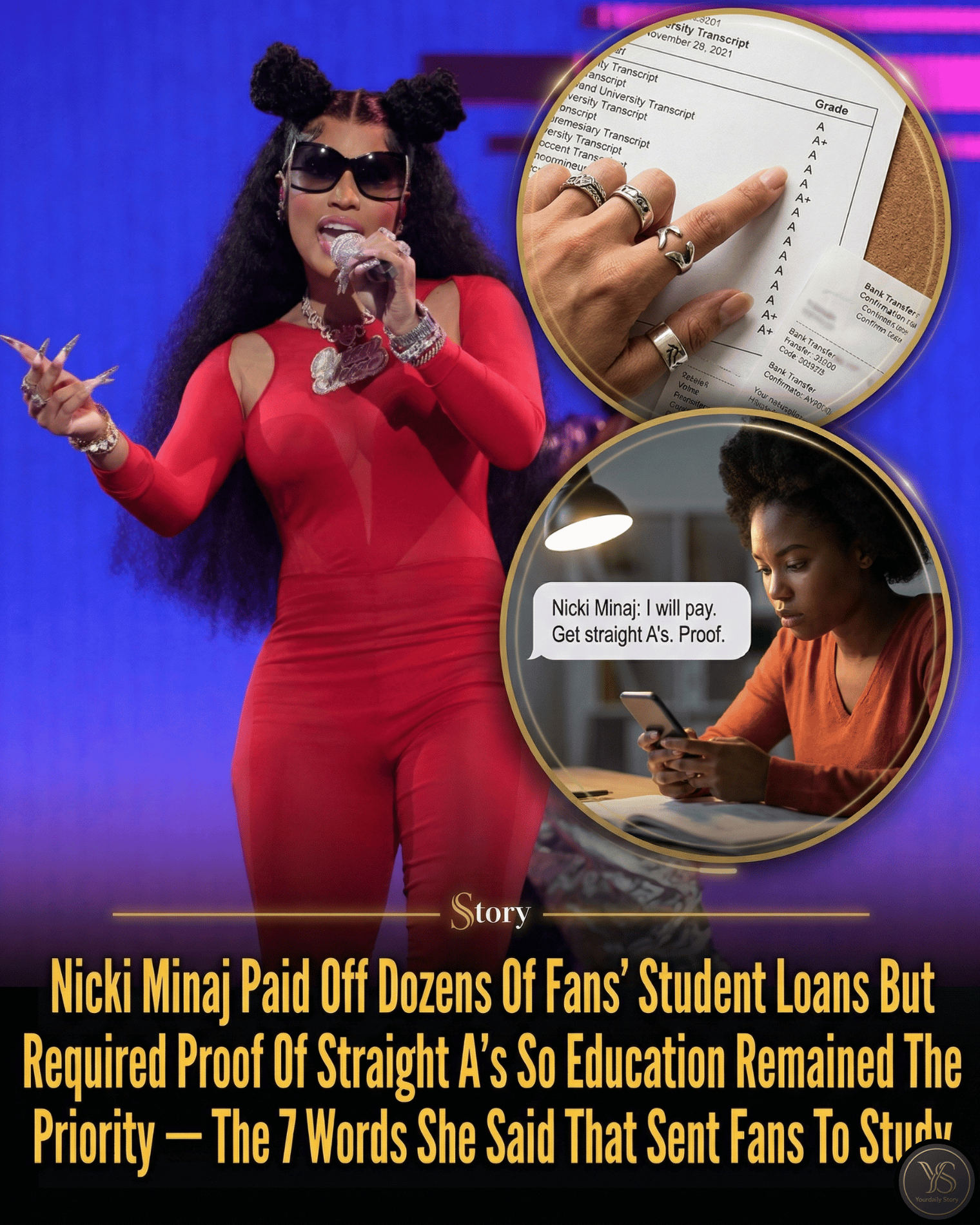Nicki Minaj Paid Off Dozens Of Fans’ Student Loans But Required Proof Of Straight A’s So Education Remained The Priority — The 7 Words She Said That Sent Fans To Study