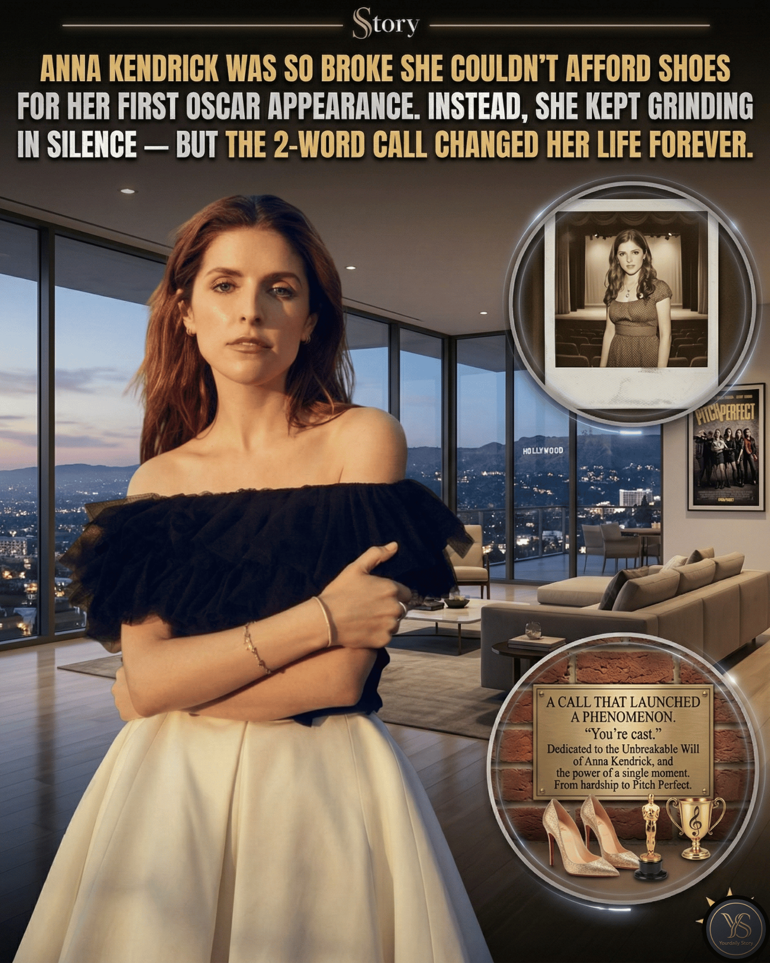 Anna Kendrick Was So Broke She Couldn’t Afford Shoes For Her First Oscar Appearance. Instead, She Kept Grinding In Silence — But The 2-Word Call Changed Her Life Forever