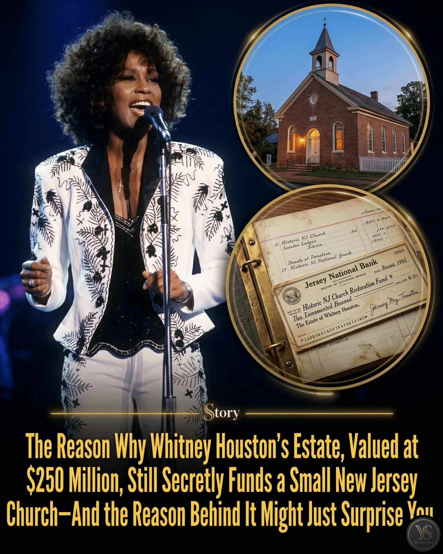 The Reason Why Whitney Houston’s Estate, Valued at $250 Million, Still Secretly Funds a Small New Jersey Church—And the Reason Behind It Might Just Surprise You.