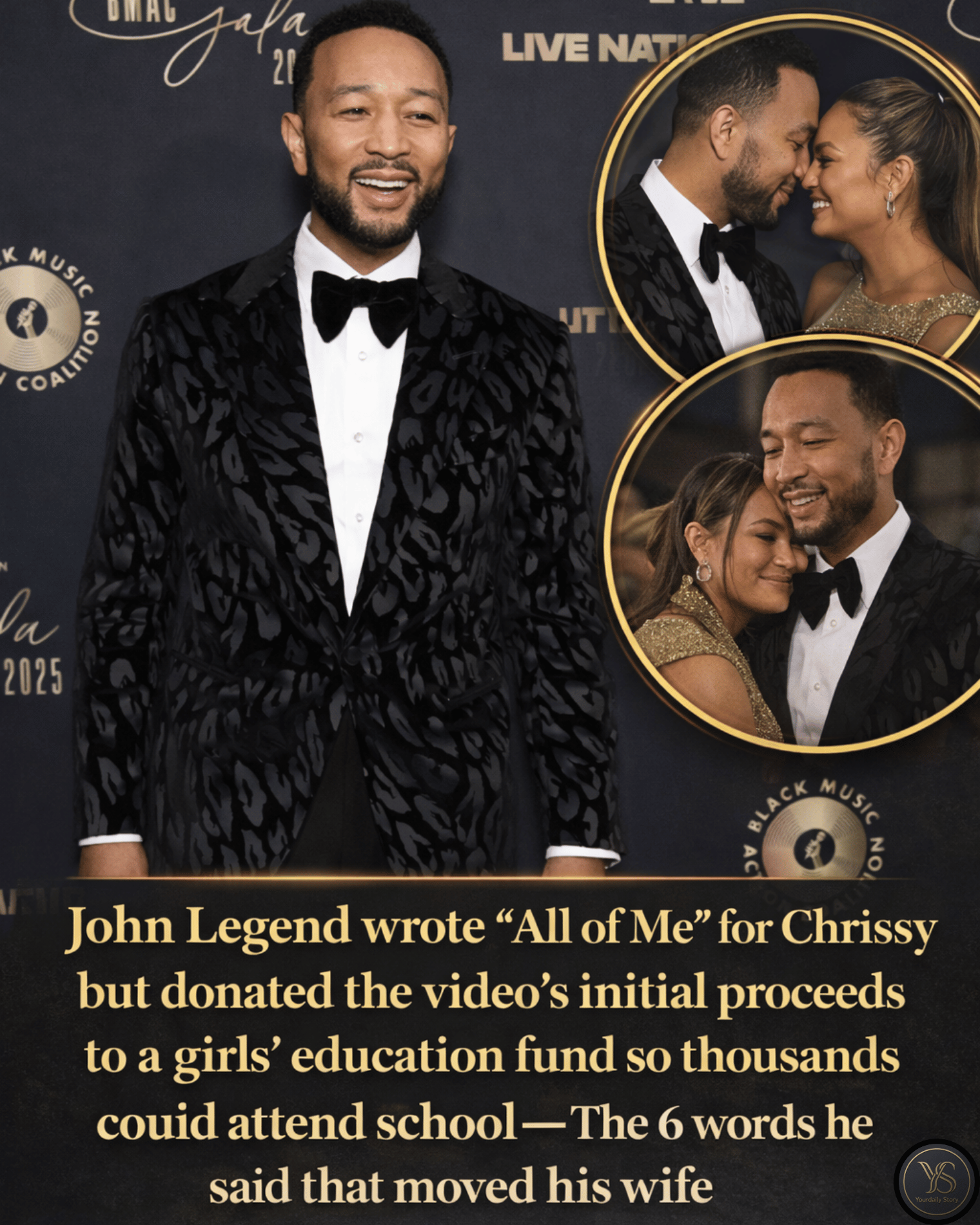 John Legend wrote “All of Me” for Chrissy but donated the video’s initial proceeds to a girls’ education fund so thousands could attend school—The 6 words he said that moved his wife.