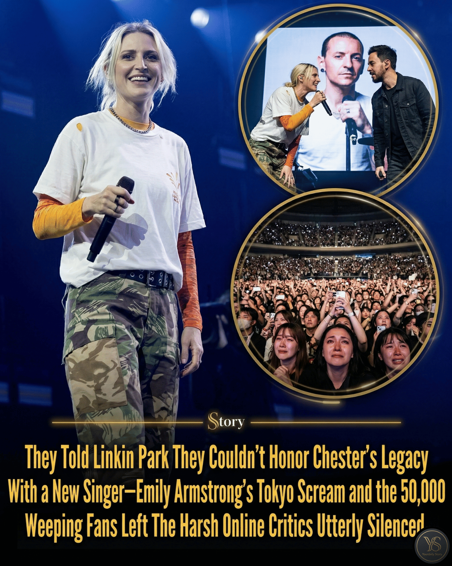 They Told Linkin Park They Couldn’t Honor Chester’s Legacy With a New Singer—Emily Armstrong’s Tokyo Scream and the 50,000 Weeping Fans Left The Harsh Online Critics Utterly Silenced.