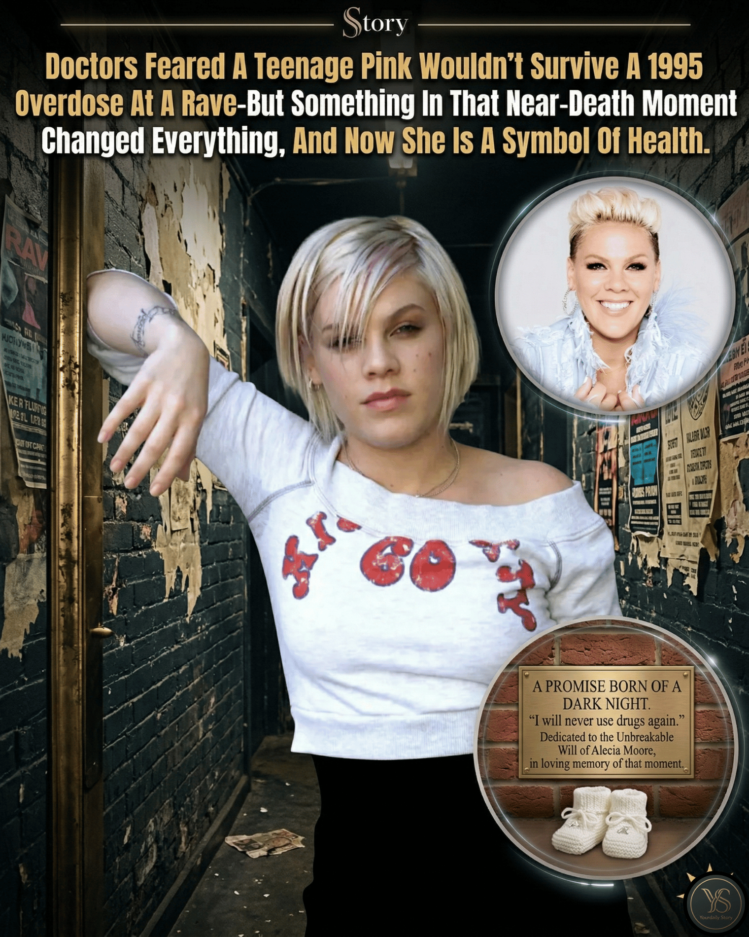 Doctors Feared A Teenage Pink Wouldn’t Survive A 1995 Overdose At A Rave—But Something In That Near-Death Moment Changed Everything, And Now She Is A Symbol Of Health.