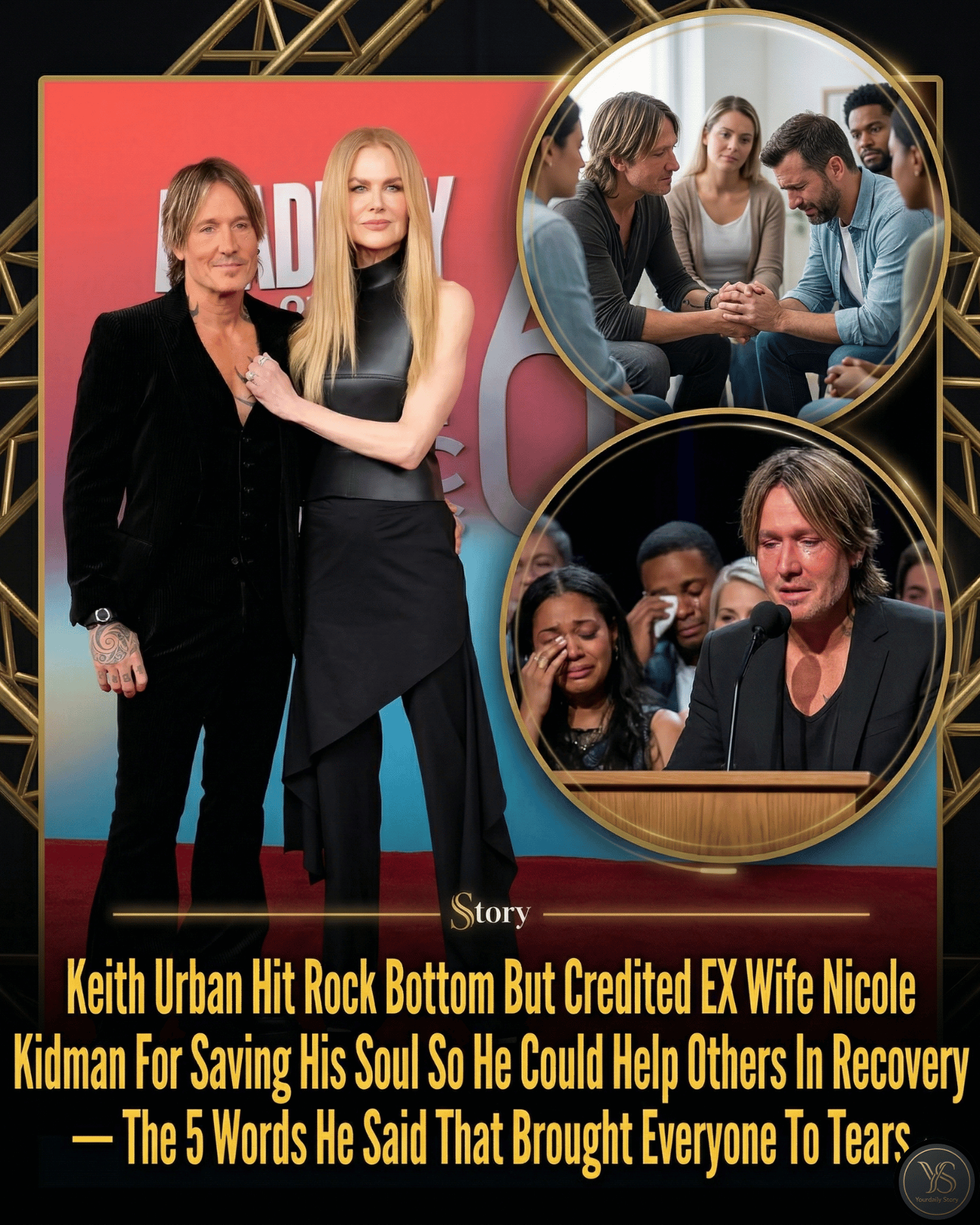 Keith Urban Hit Rock Bottom But Credited EX Wife Nicole Kidman For Saving His Soul So He Could Help Others In Recovery — The 5 Words He Said That Brought Everyone To Tears