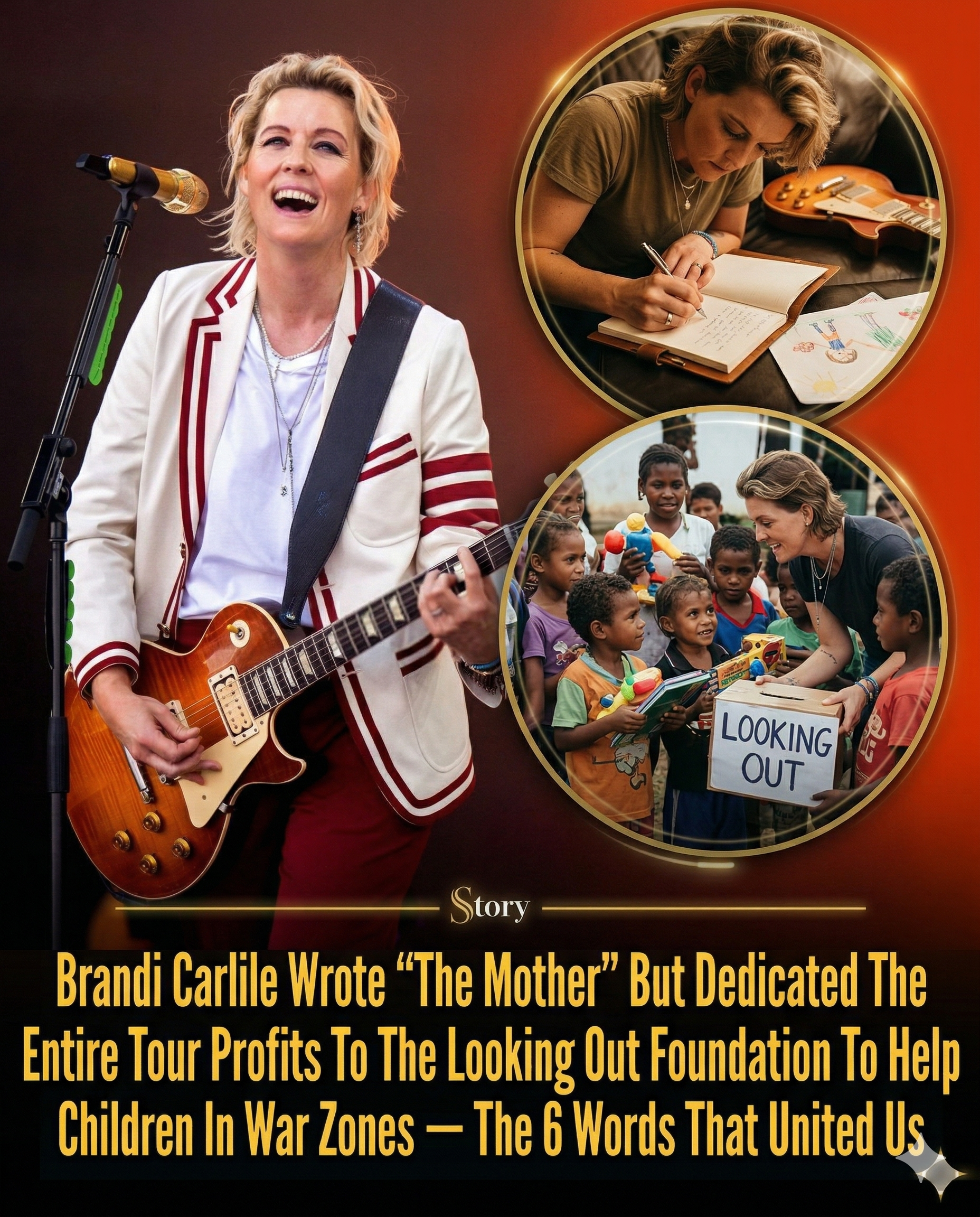 Brandi Carlile Wrote “The Mother” But Dedicated The Entire Tour Profits To The Looking Out Foundation To Help Children In War Zones — The 6 Words That United Us