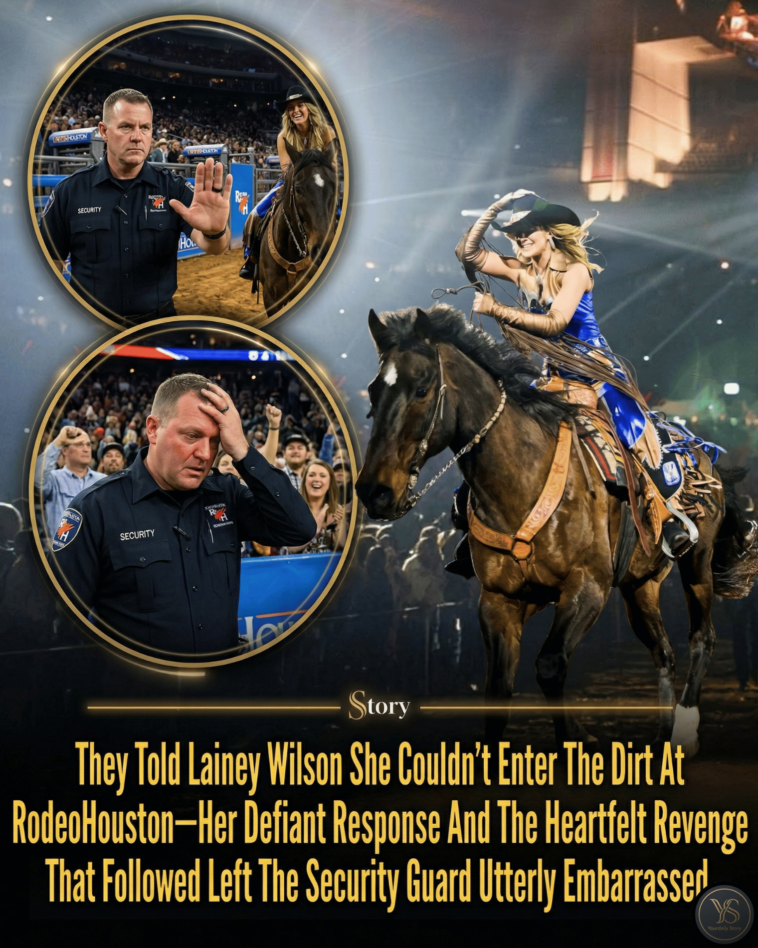 They Told Lainey Wilson She Couldn’t Enter The Dirt At RodeoHouston—Her Defiant Response And The Heartfelt Revenge That Followed Left The Security Guard Utterly Embarrassed.