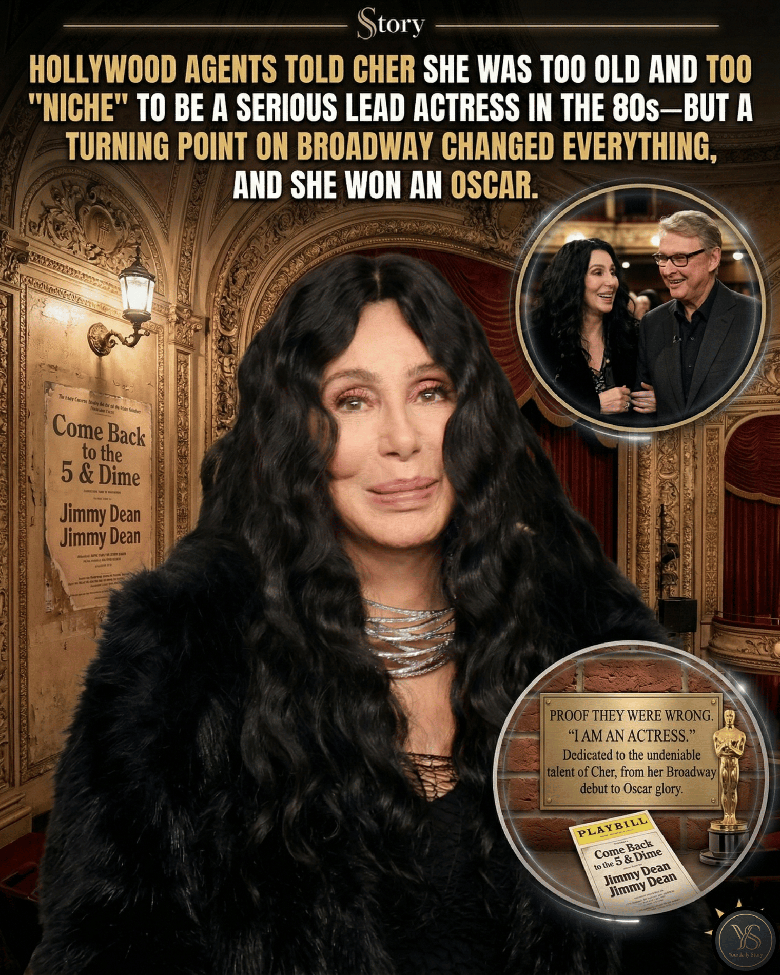 Hollywood Agents Told Cher She Was Too Old And Too “Niche” To Be A Serious Lead Actress In The 80s—But A Turning Point On Broadway Changed Everything, And She Won An Oscar.