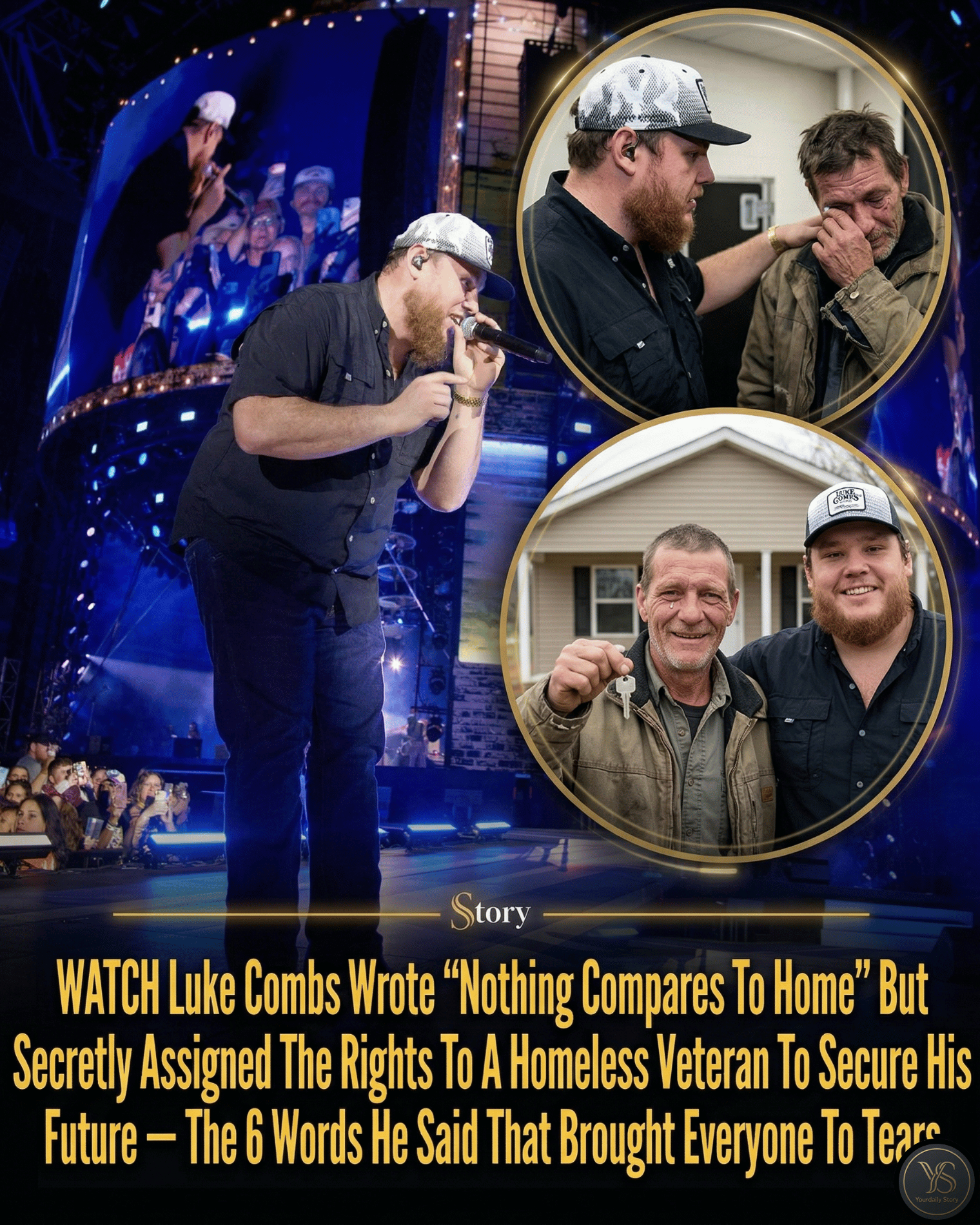 Luke Combs Wrote “Nothing Compares To Home” But Secretly Assigned The Rights To A Homeless Veteran To Secure His Future — The 6 Words He Said That Brought Everyone To Tears