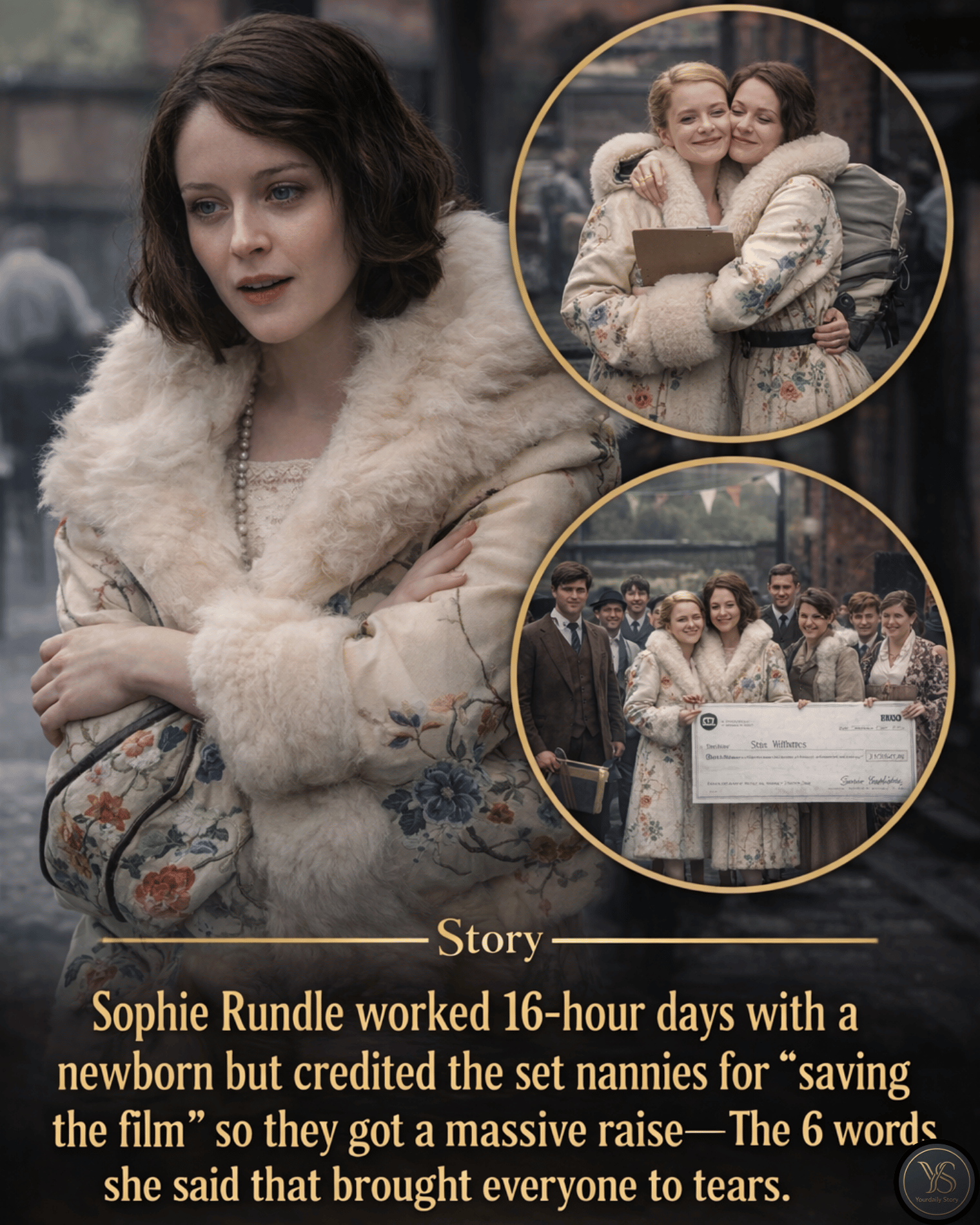 Sophie Rundle worked 16-hour days with a newborn but credited the set nannies for “saving the film” so they got a massive raise — The 6 words she said that brought everyone to tears.