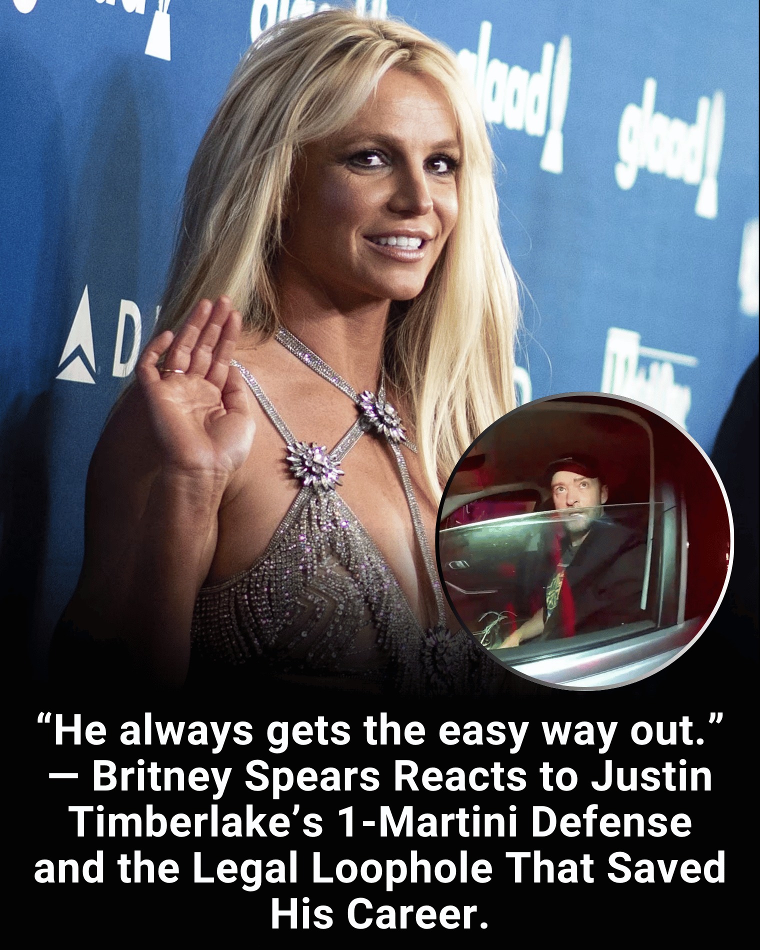 “He always gets the easy way out.” — Britney Spears Reacts to Justin Timberlake’s 1-Martini Defense and the Legal Loophole That Saved His Career.