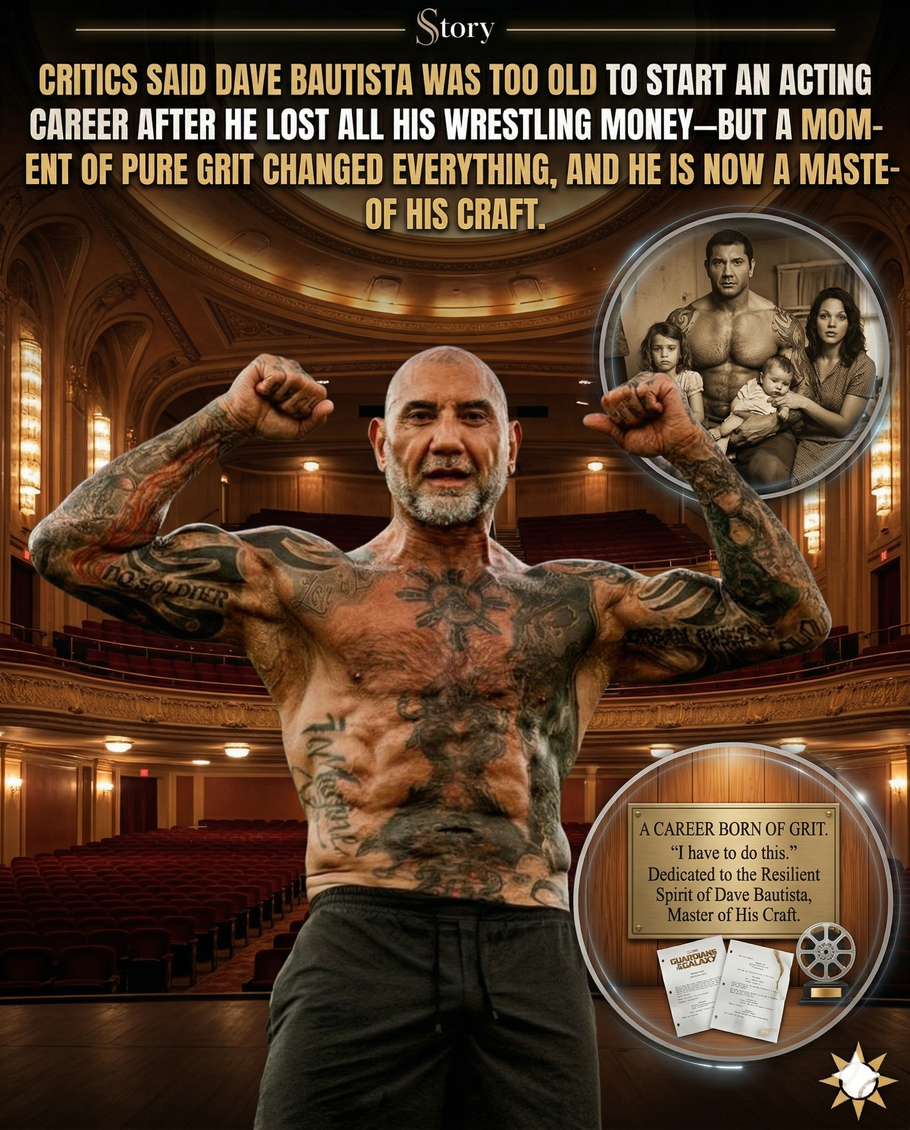 Critics Said Dave Bautista Was Too Old To Start An Acting Career After He Lost All His Wrestling Money—But A Moment Of Pure Grit Changed Everything, And He Is Now A Master Of His Craft.