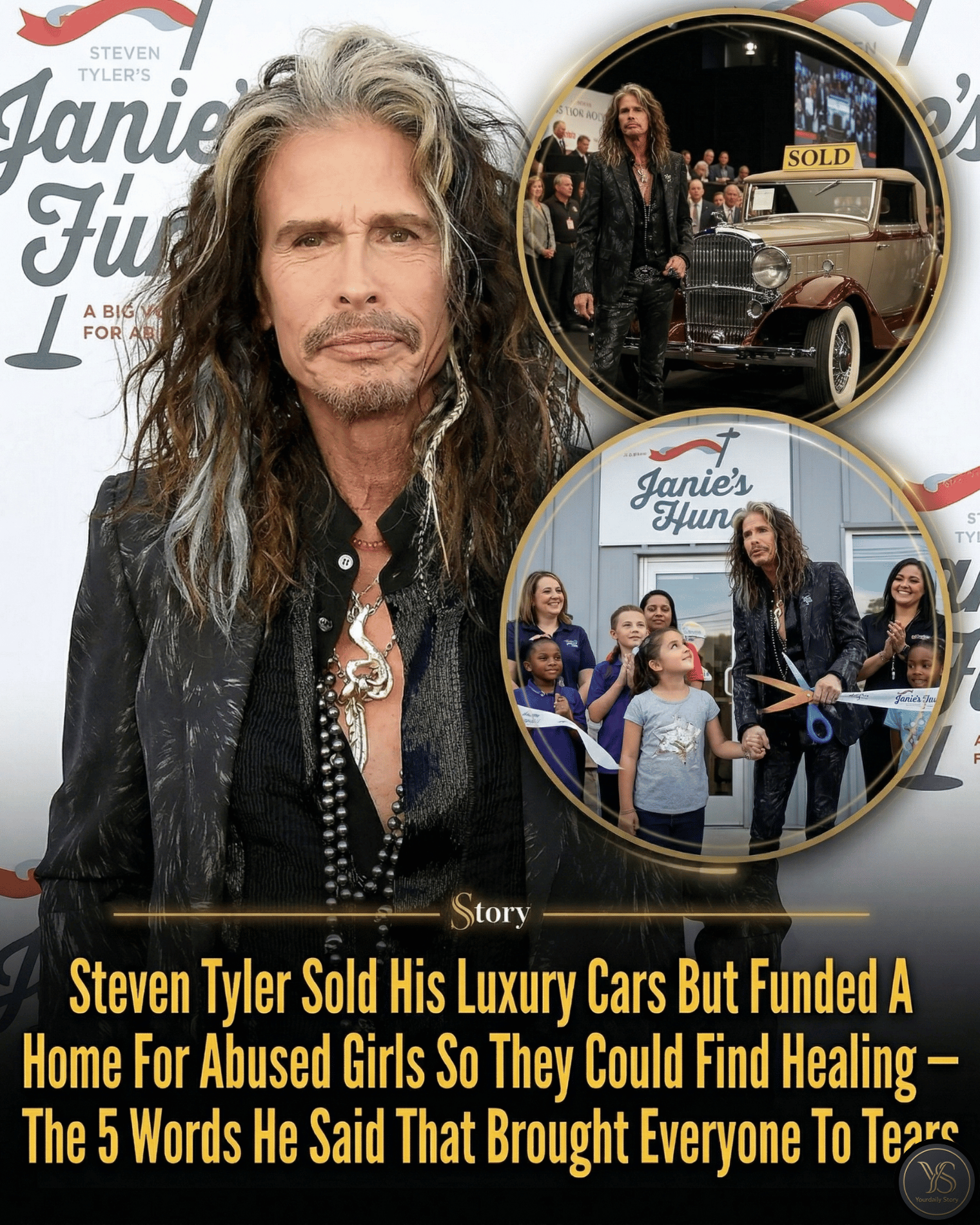 Steven Tyler Sold His Luxury Cars But Funded A Home For Abused Girls So They Could Find Healing — The 5 Words He Said That Brought Everyone To Tears