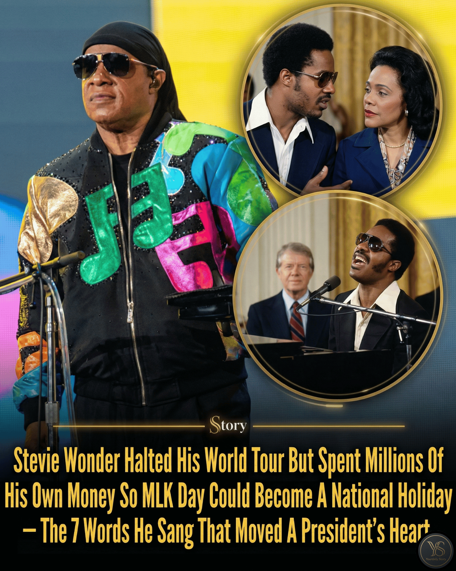 Stevie Wonder Halted His World Tour But Spent Millions Of His Own Money So MLK Day Could Become A National Holiday — The 7 Words He Sang That Moved A President’s Heart.
