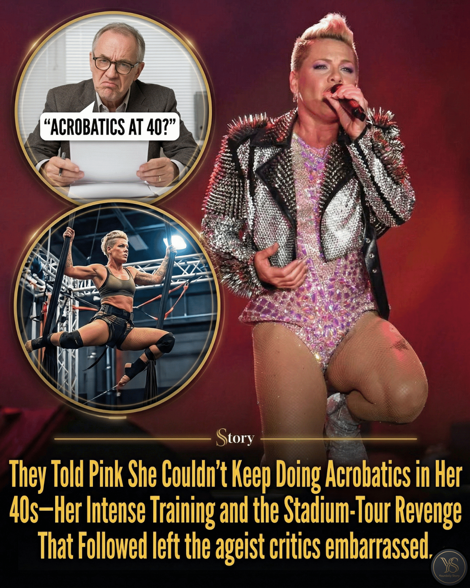 They Told Pink She Couldn’t Keep Doing Acrobatics in Her 40s—Her Intense Training and the Stadium-Tour Revenge That Followed left the ageist critics embarrassed.