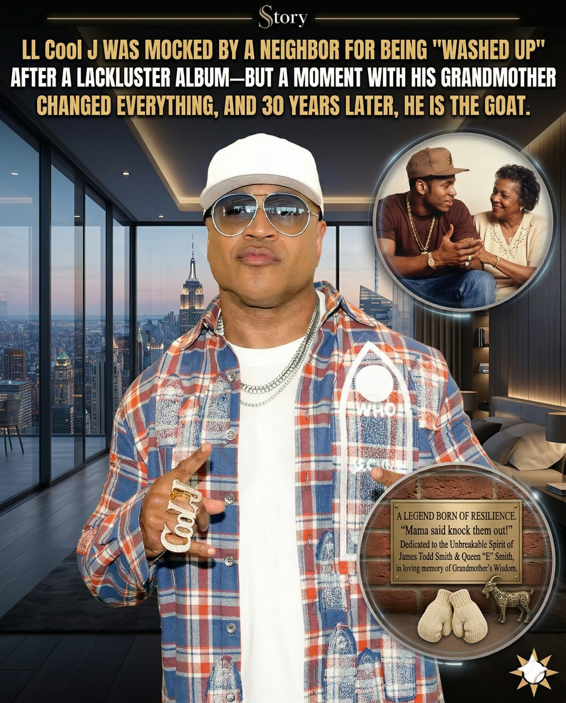 LL Cool J was mocked by a neighbor for being “washed up” after a lackluster album—but a moment with his grandmother changed everything, and 30 years later, he is the GOAT.