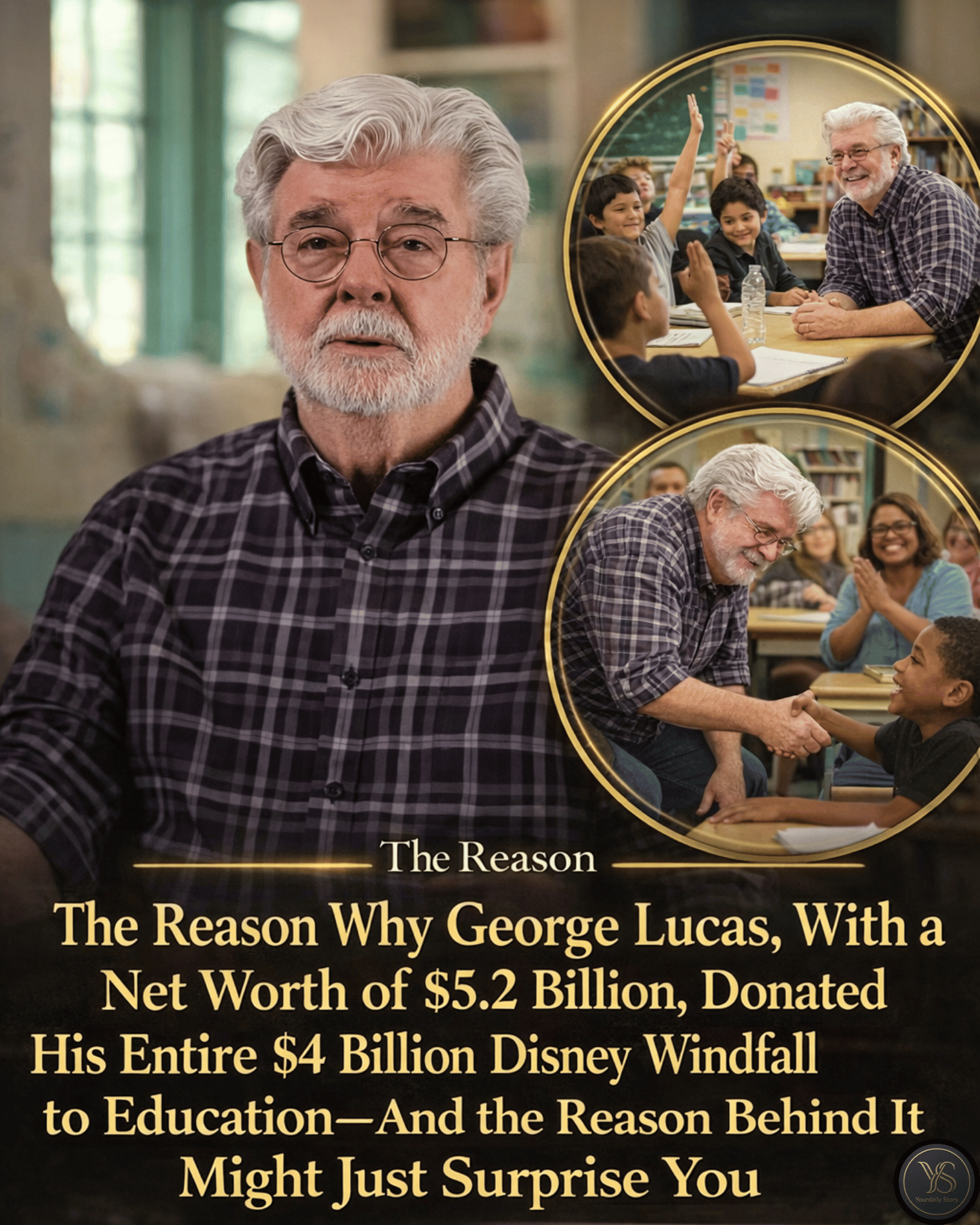 The Reason Why George Lucas, With a Net Worth of $5.2 Billion, Donated His Entire $4 Billion Disney Windfall to Education—And the Reason Behind It Might Just Surprise You