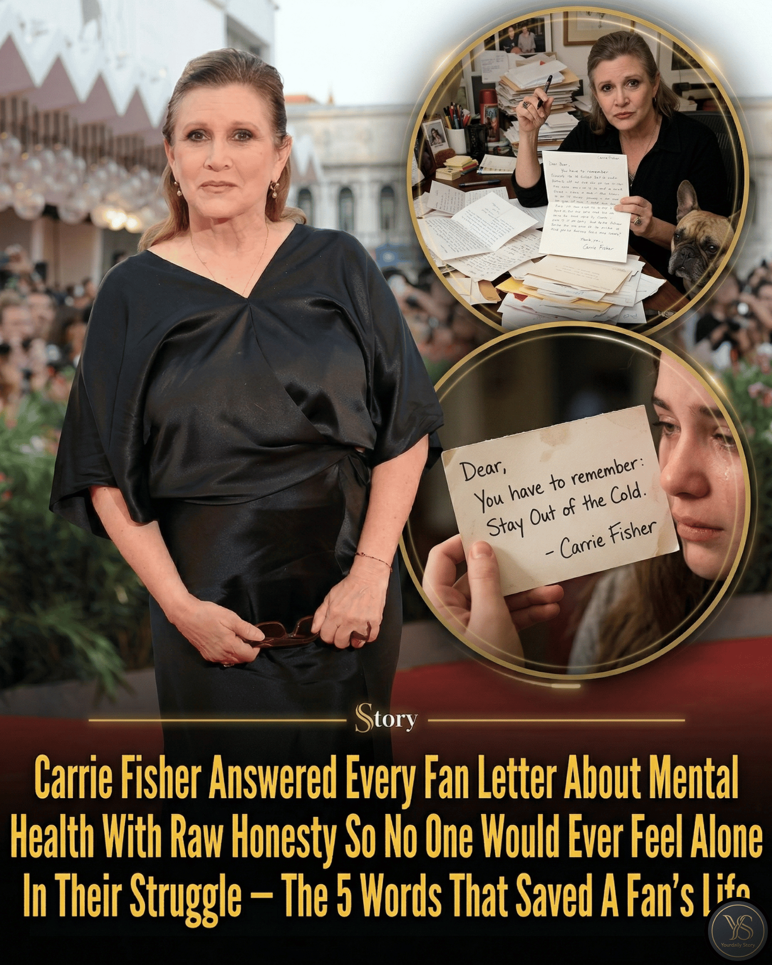 Carrie Fisher Answered Every Fan Letter About Mental Health With Raw Honesty So No One Would Ever Feel Alone In Their Struggle — The 5 Words That Saved A Fan’s Life