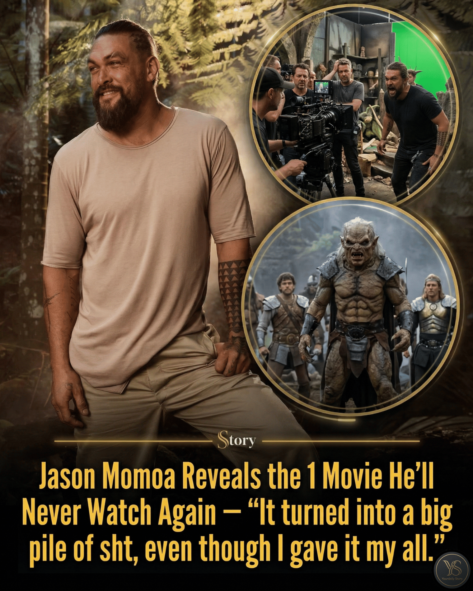 Jason Momoa Reveals the 1 Movie He’ll Never Watch Again — “It turned into a big pile of sht, even though I gave it my all.”