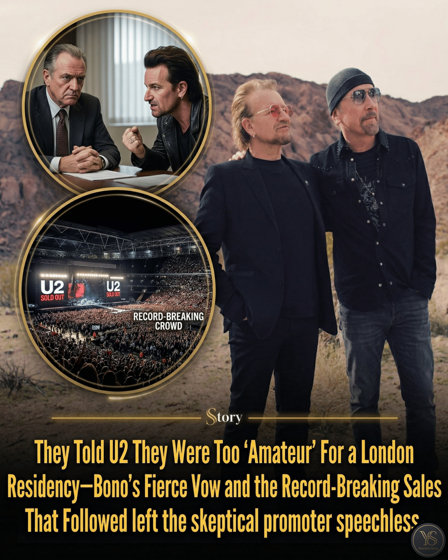 They Told U2 They Were Too ‘Amateur’ For a London Residency—Bono’s Fierce Vow and the Record-Breaking Sales That Followed left the skeptical promoter speechless.