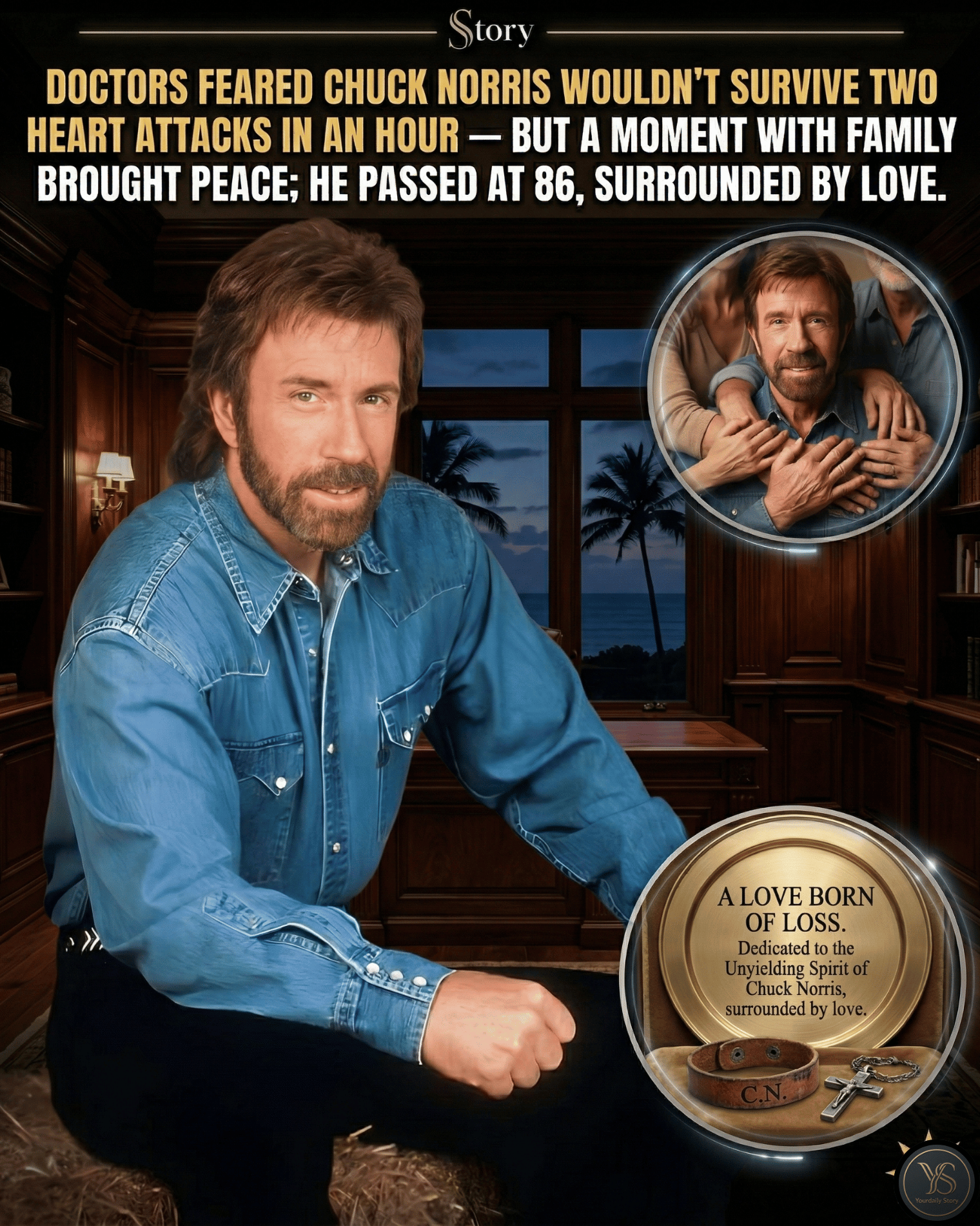 Doctors feared Chuck Norris wouldn’t survive two heart attacks in an hour—but a moment with family brought peace; he passed at 86, surrounded by love.