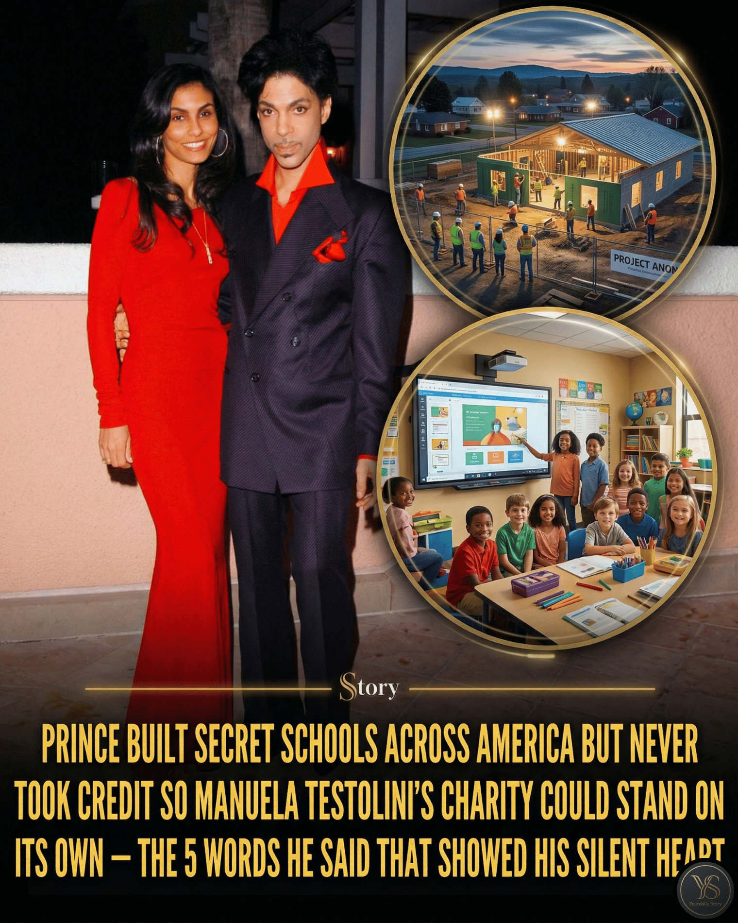 Prince Built Secret Schools Across America But Never Took Credit So Manuela Testolini’s Charity Could Stand On Its Own — The 5 Words He Said That Showed His Silent Heart