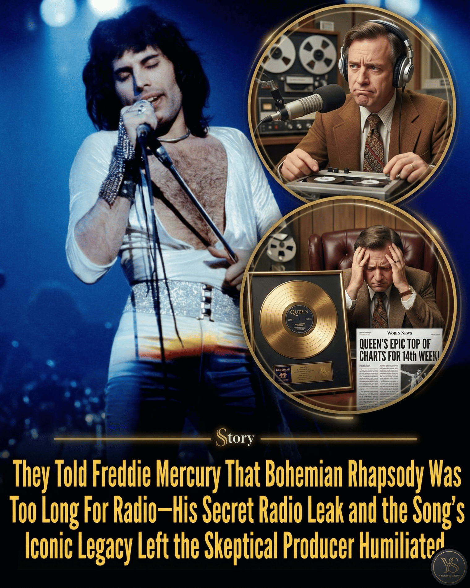 They Told Freddie Mercury That Bohemian Rhapsody Was Too Long For Radio—His Secret Radio Leak and the Song’s Iconic Legacy Left the Skeptical Producer Humiliated.