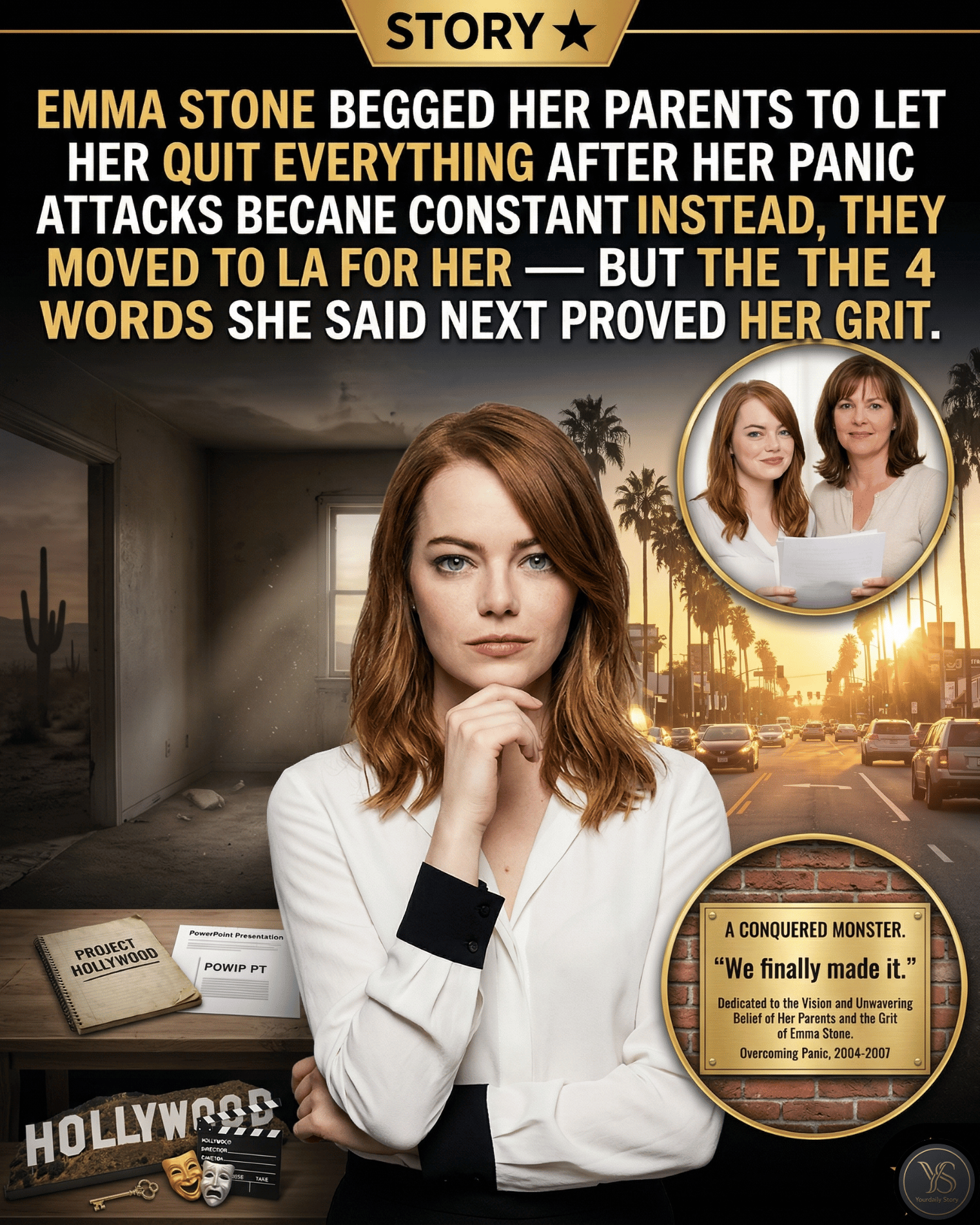 Emma Stone Begged Her Parents To Let Her Quit Everything After Her Panic Attacks Became Constant. Instead, They Moved To LA For Her — But The 4 Words She Said Next Proved Her Grit.