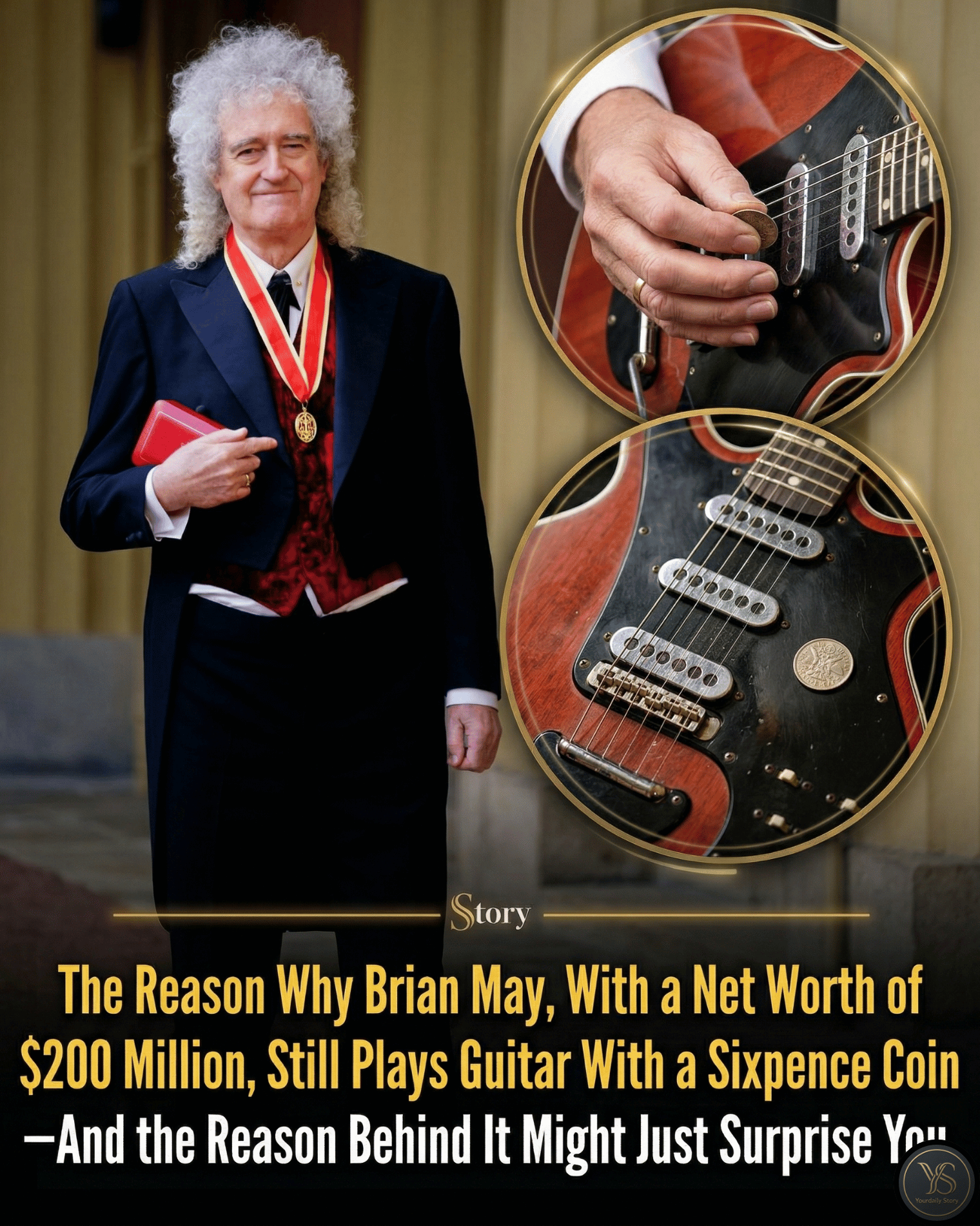 The Reason Why Brian May, With a Net Worth of $200 Million, Still Plays Guitar With a Sixpence Coin—And the Reason Behind It Might Just Surprise You