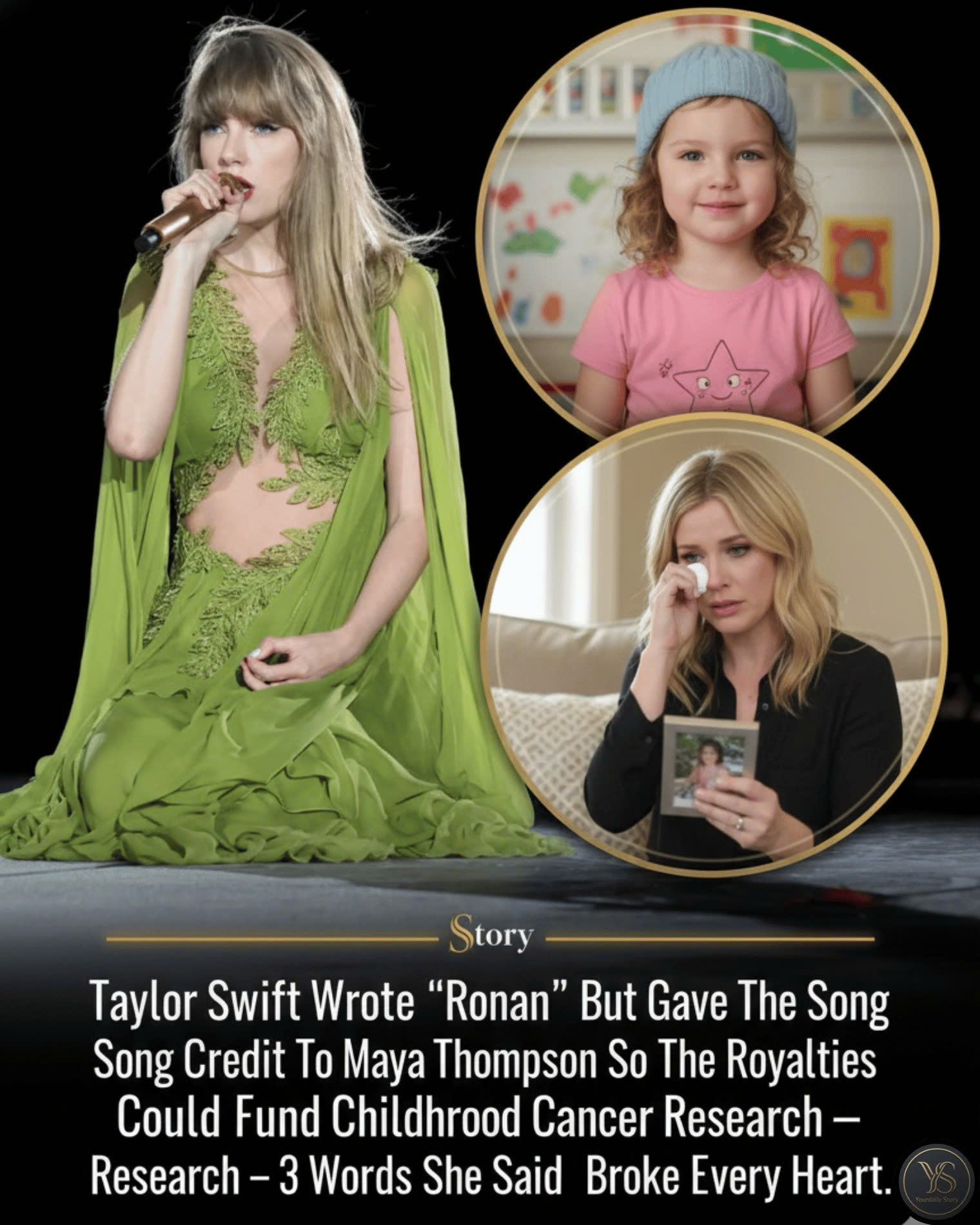 Taylor Swift Wrote “Ronan” But Gave The Song Credit To Maya Thompson So The Royalties Could Fund Childhood Cancer Research — The 3 Words She Said That Broke Every Heart.